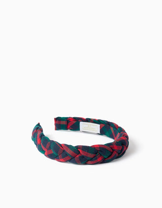 Diadema trenzada con estampado a cuadros You&Me para niña, multicolor