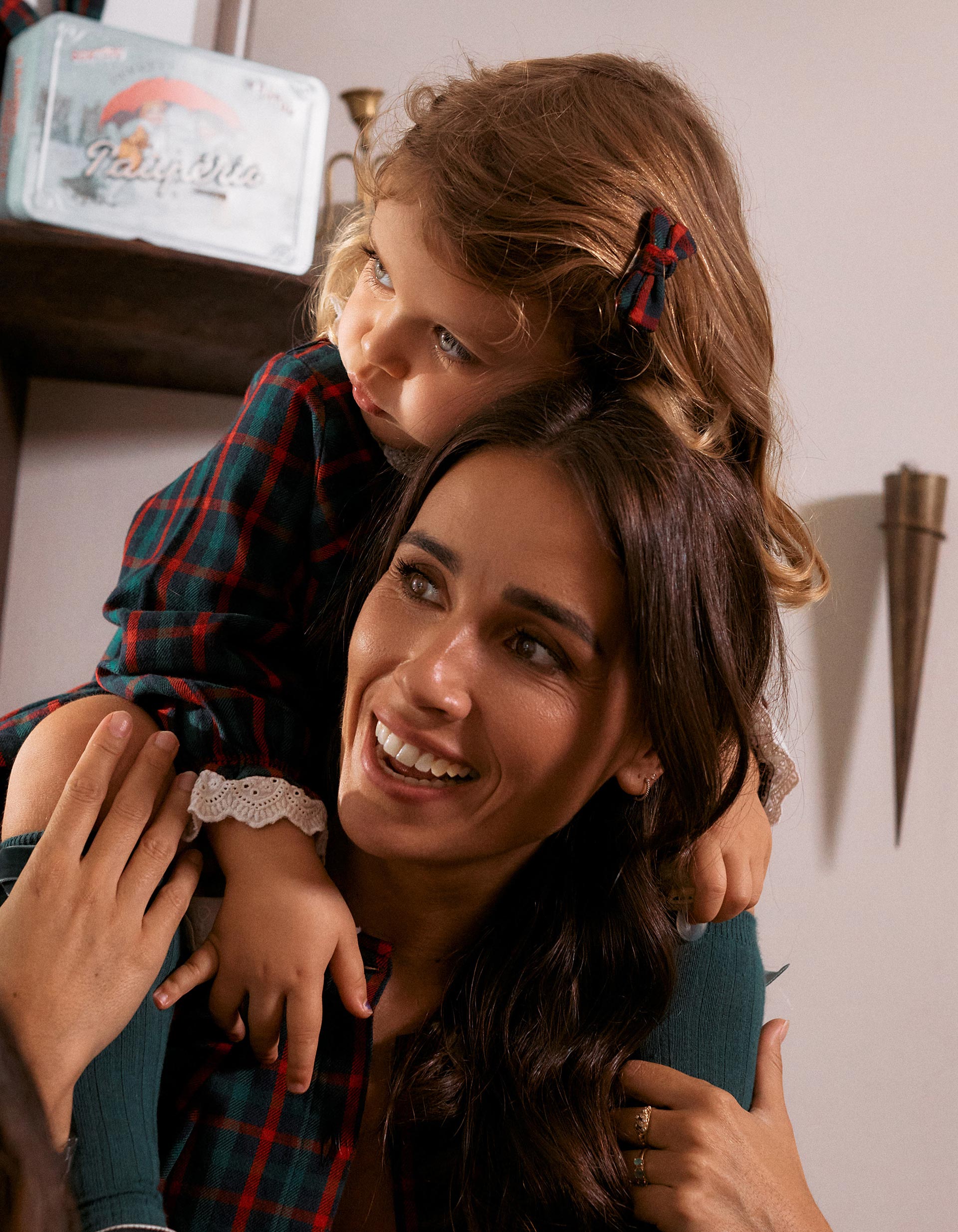 Pack of 2 hair clips with checked bows You&Me for girls, multicolour