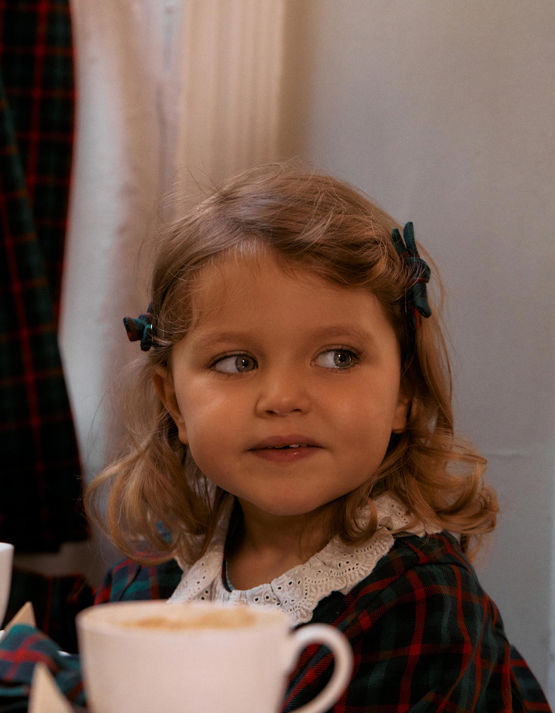 Pack of 2 hair clips with checked bows You&Me for girls, multicolour