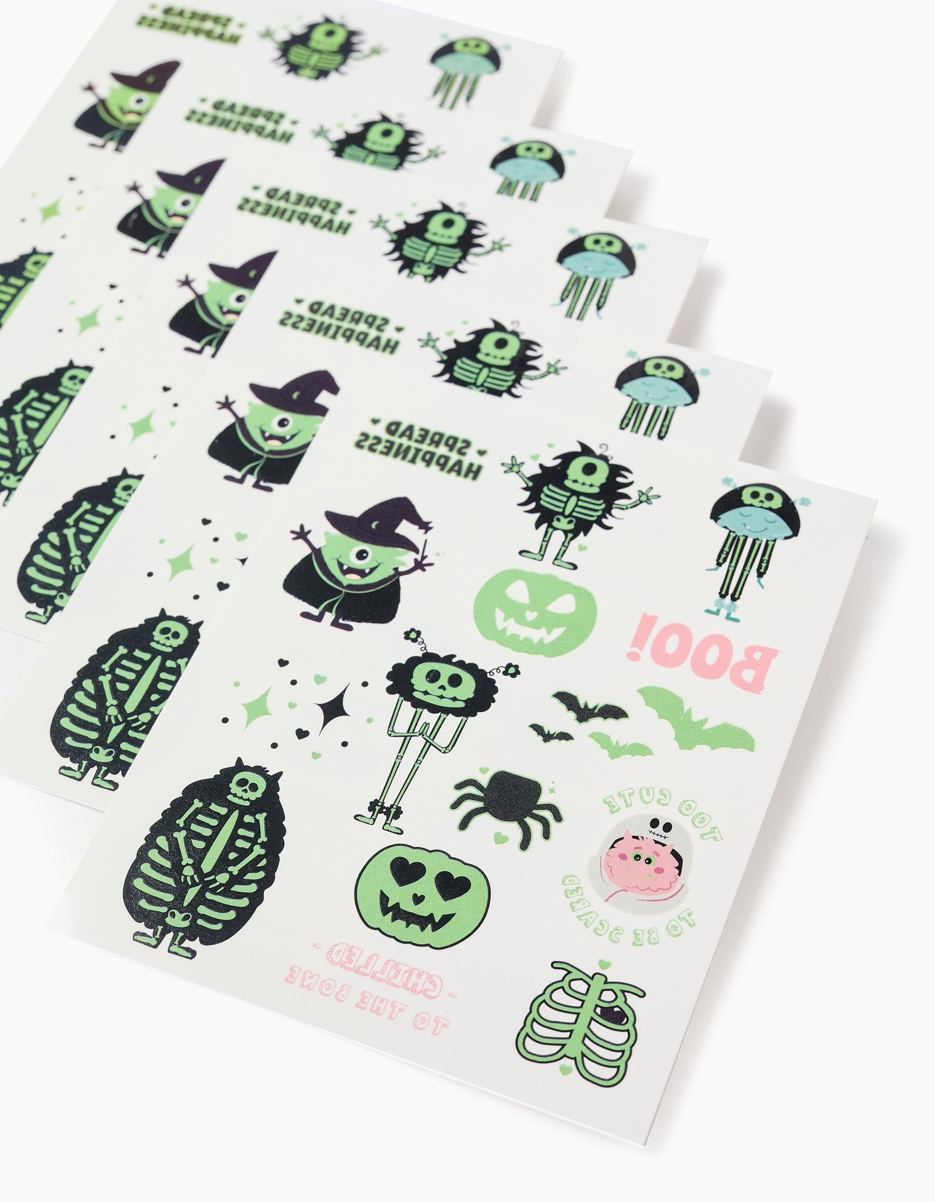 Tatuagens Temporárias Brilha no Escuro para Bebé e Menina 'Halloween'