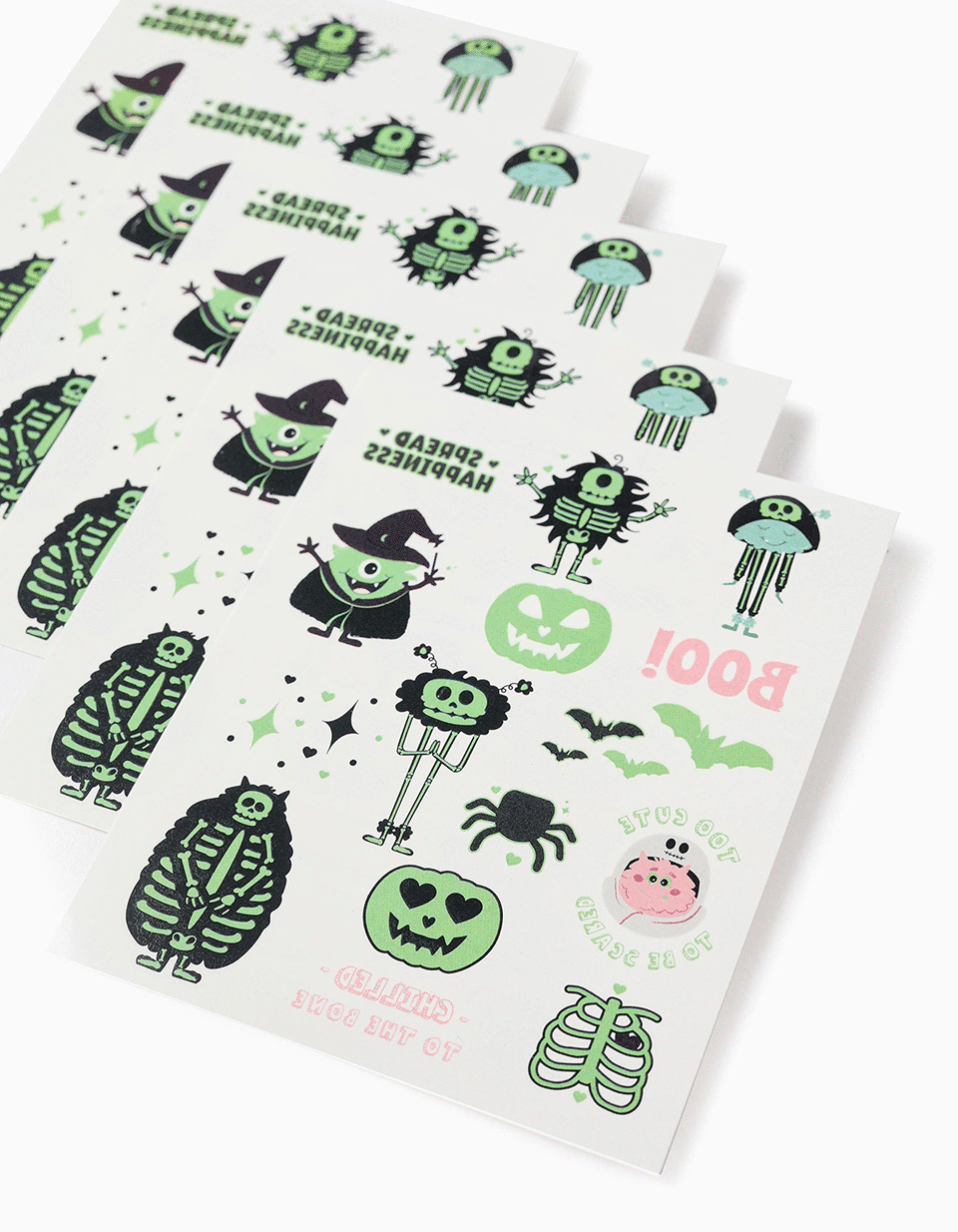 Tatuagens Temporárias Brilha no Escuro para Bebé e Menina 'Halloween'