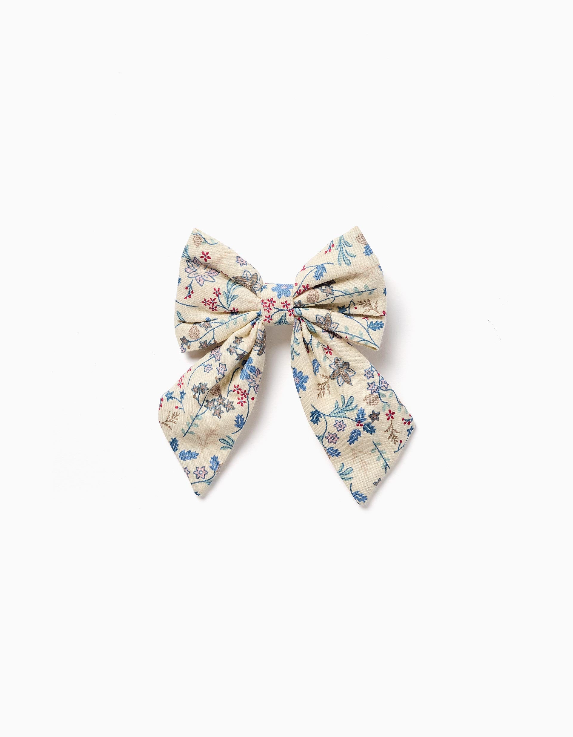 Hair slide with floral bow B&S for babies and girls, beige