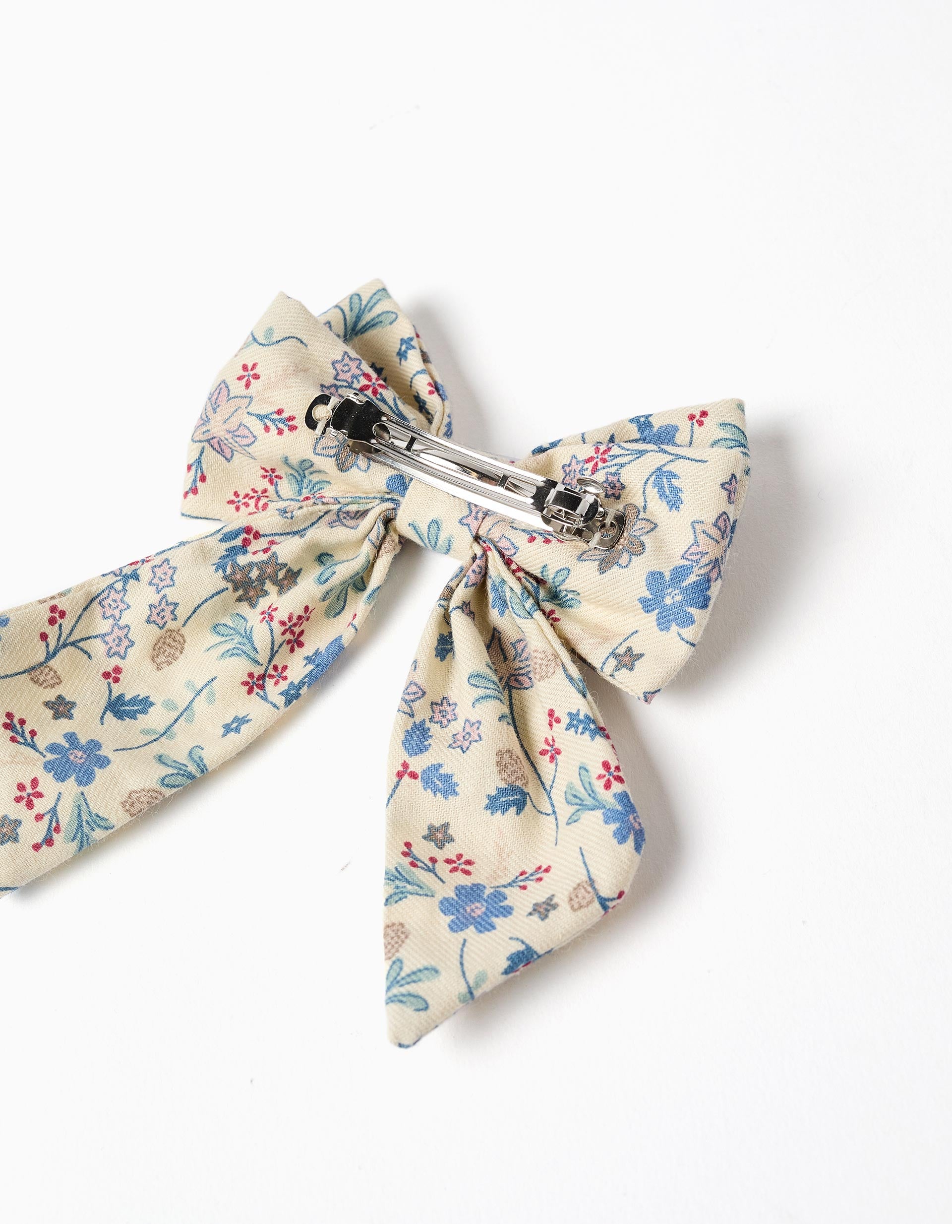 Hair slide with floral bow B&S for babies and girls, beige
