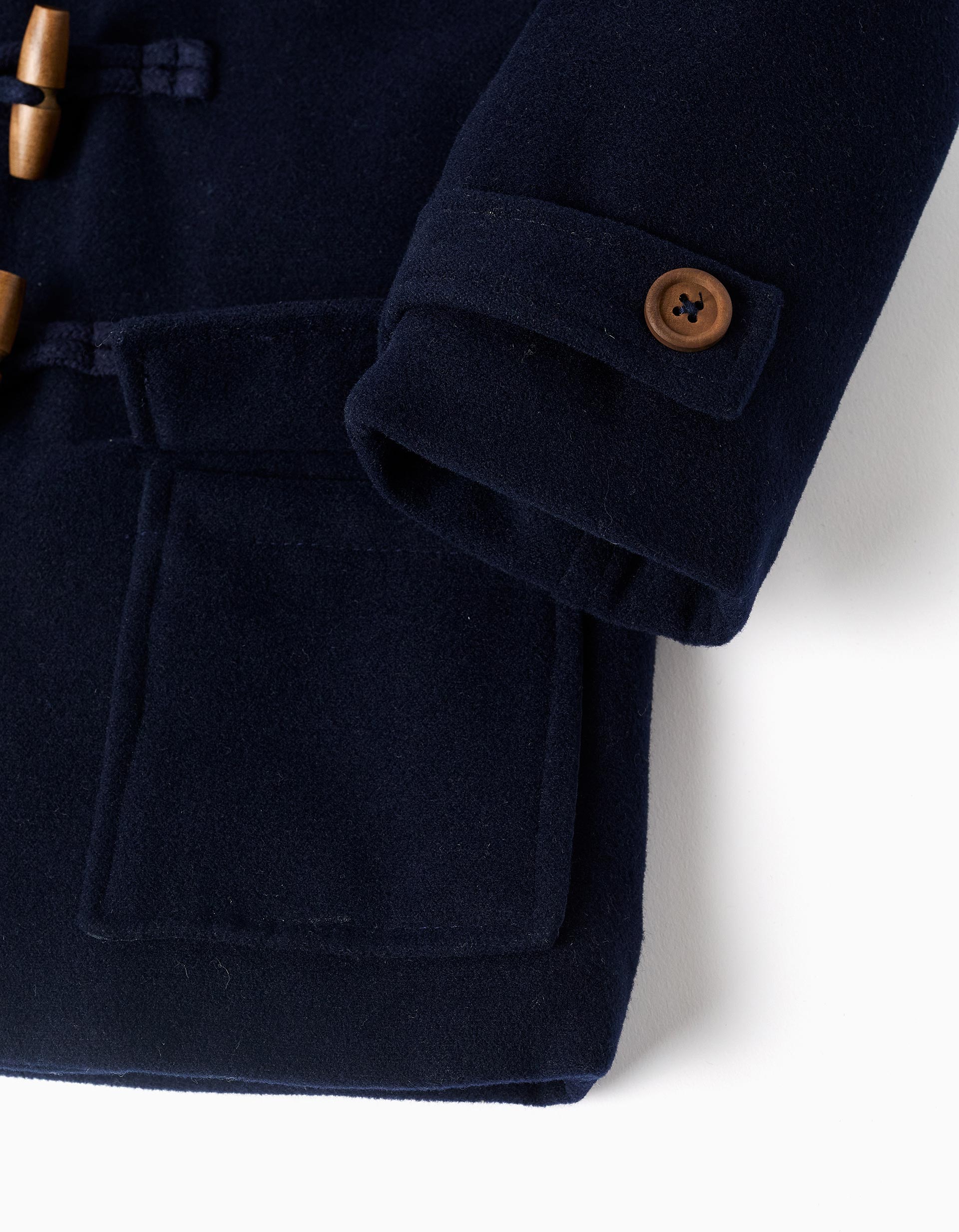 Hooded overcoat with quilted lining You&Me for baby boys, dark blue