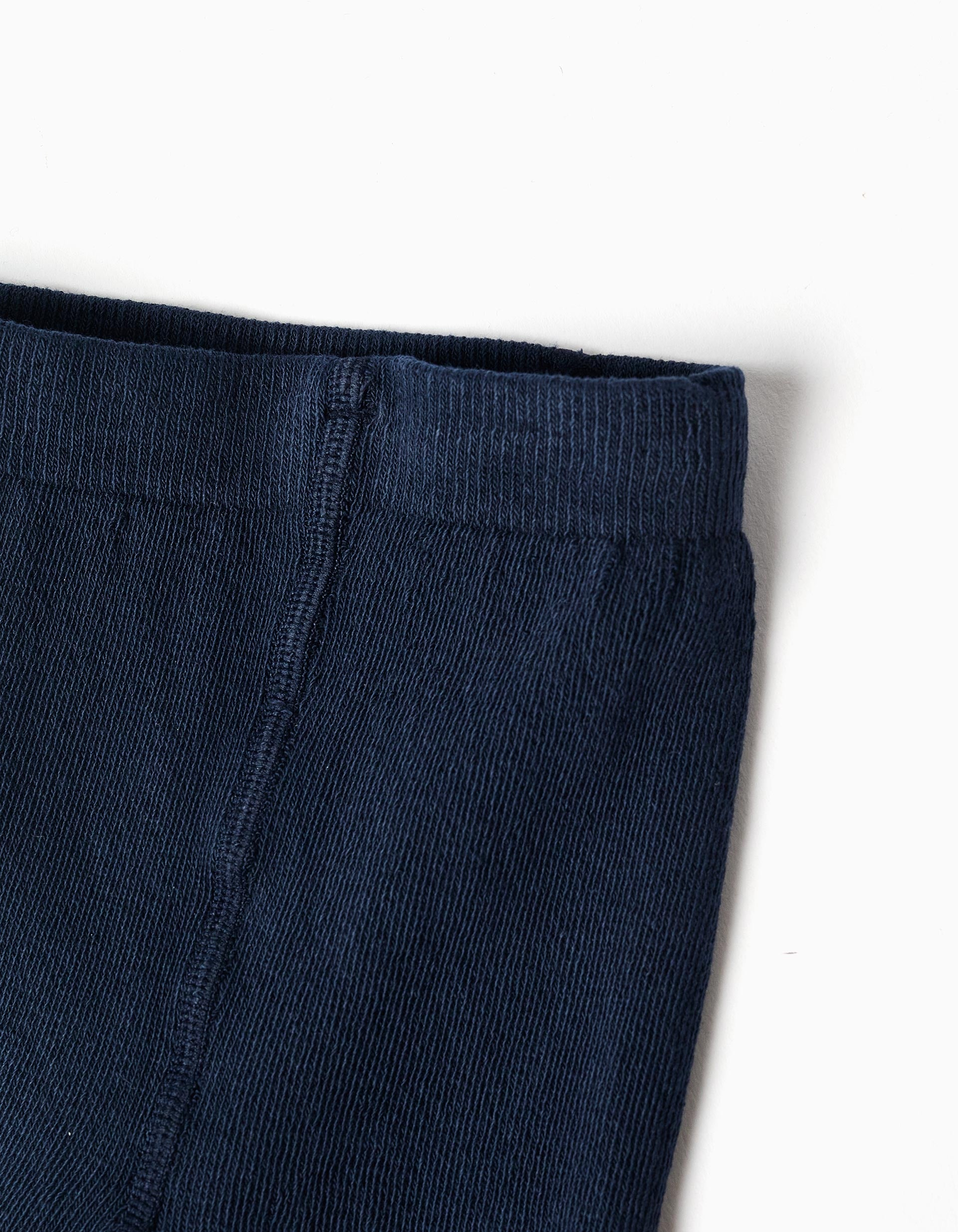 Leotardos de punto lisos antibolitas para bebé, azul oscuro