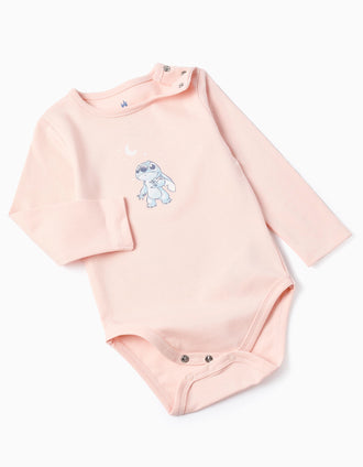 Conjunto de 3 Peças Stitch para Bebé Menina, Branco/Rosa