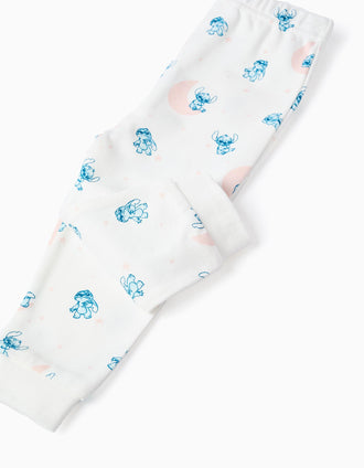 Conjunto de 3 Peças Stitch para Bebé Menina, Branco/Rosa