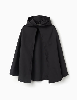 Capa de chuva com capuz brilha no escuro para menino, preto