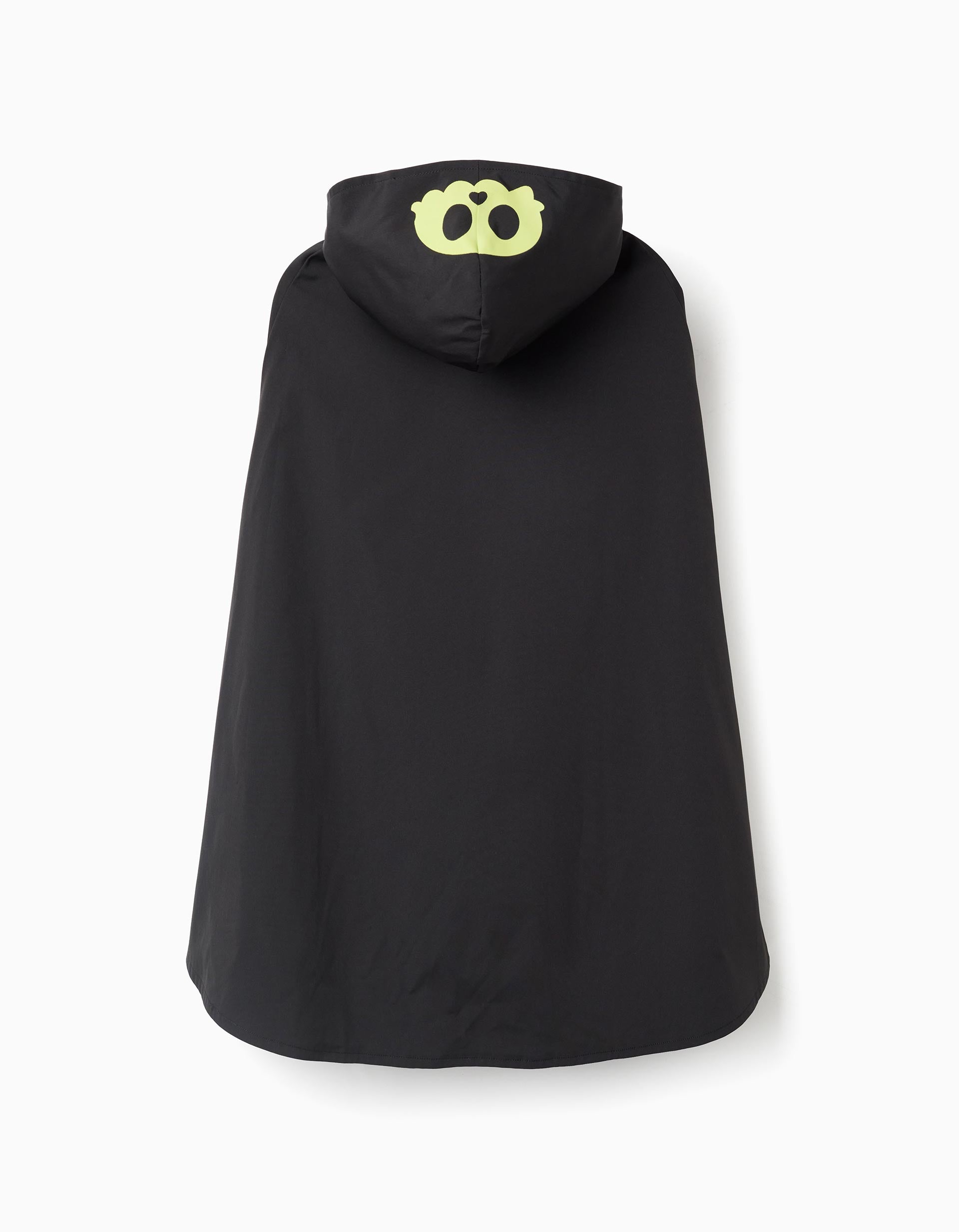 Hooded glow-in-the-dark waterproof raincoat for boys, black