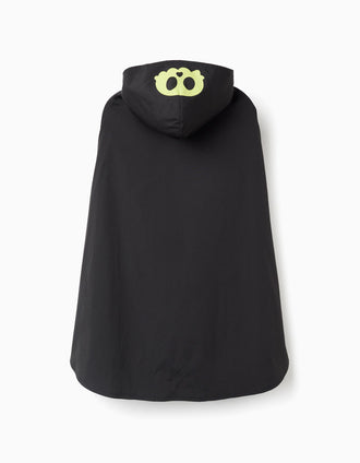 Capa de chuva com capuz brilha no escuro para menino, preto