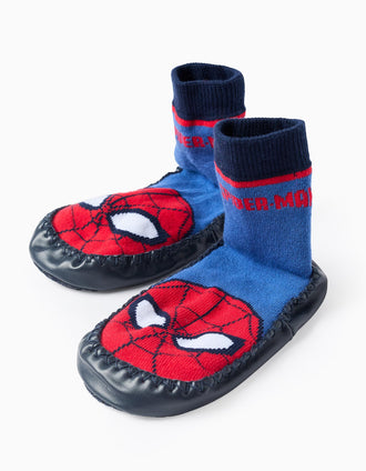 Chaussettes-Chaussons Spider-Man pour Garçon, Bleu/Rouge