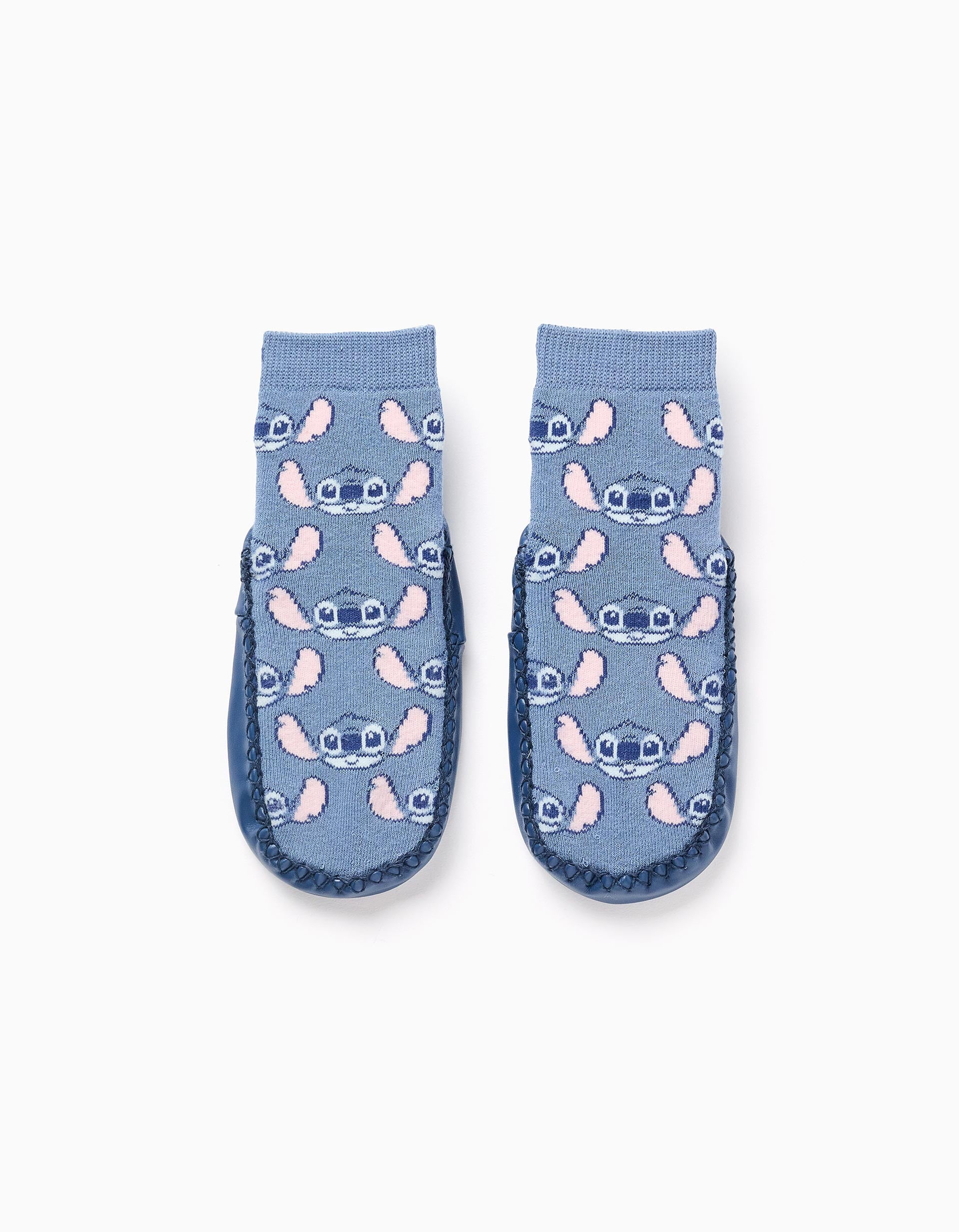 Socks-Slippers with Stitch Motif for Girls, Blue