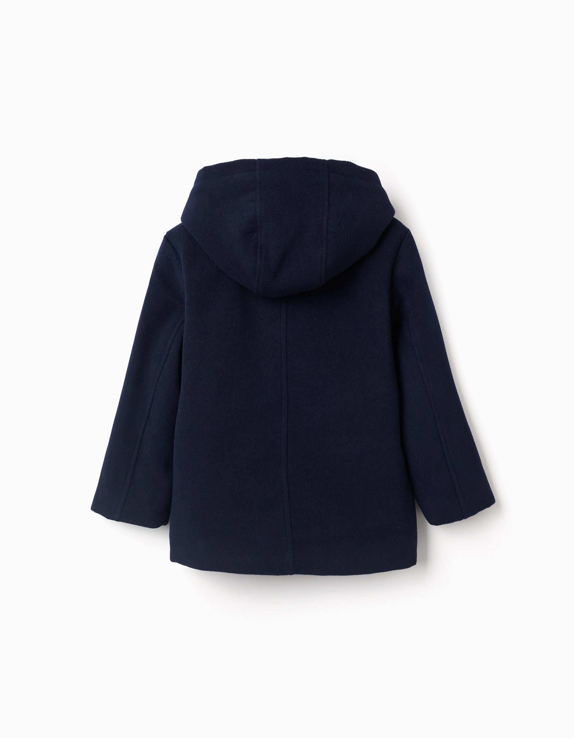Hooded overcoat with quilted lining You&Me for boys, dark blue