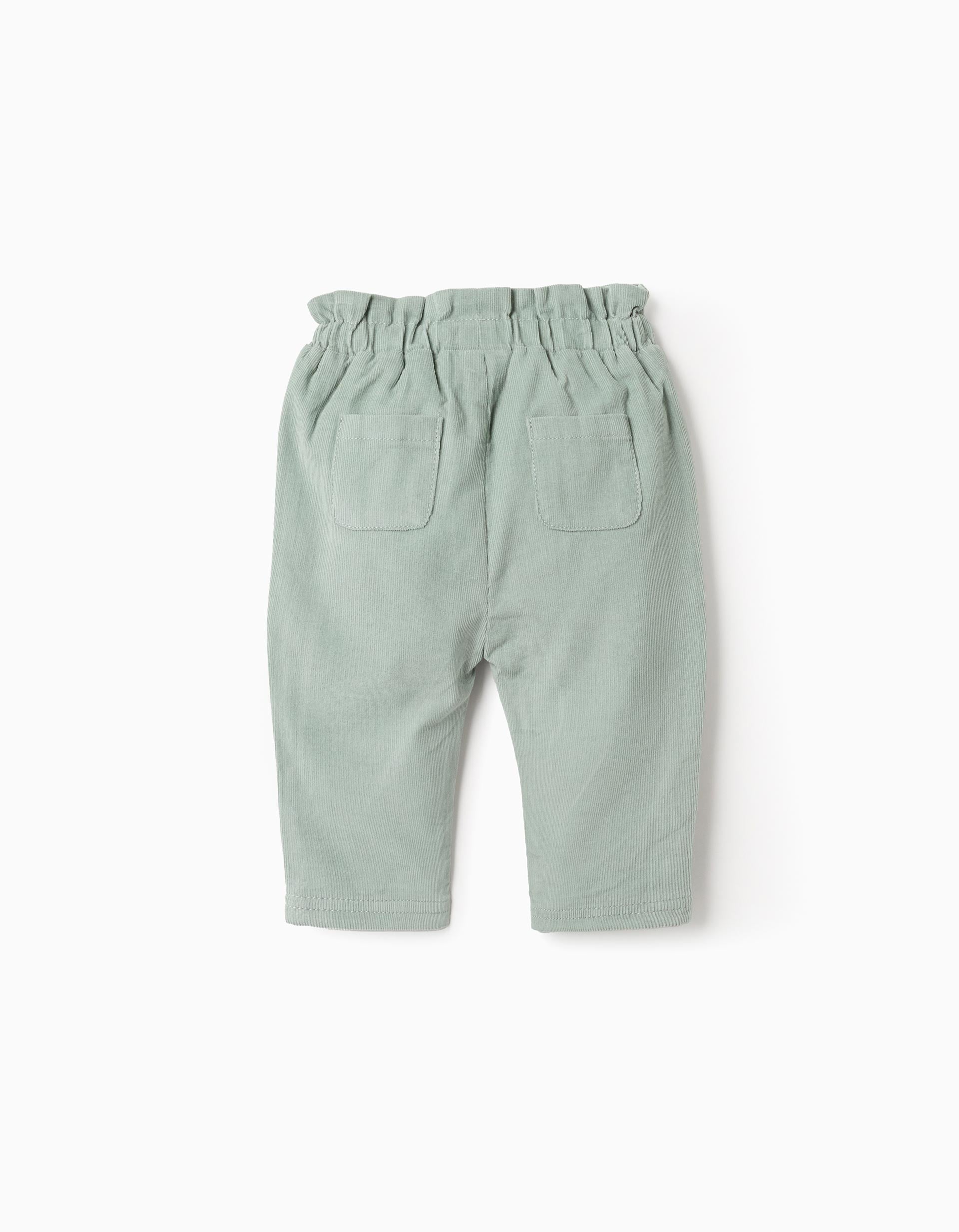 Calças de Bombazine com Lacinho para Recém-Nascida, Verde