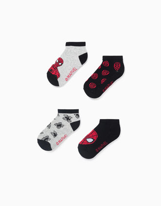 Pack de 4 Socquettes Spider-Man pour Garçon, Multicolore