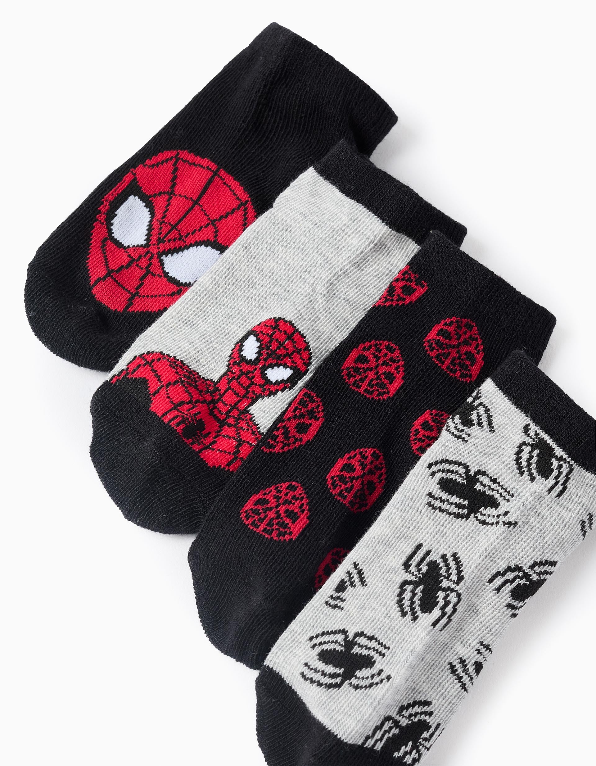 Pack de 4 Socquettes Spider-Man pour Garçon, Multicolore