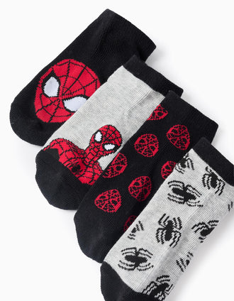 Pack de 4 Socquettes Spider-Man pour Garçon, Multicolore