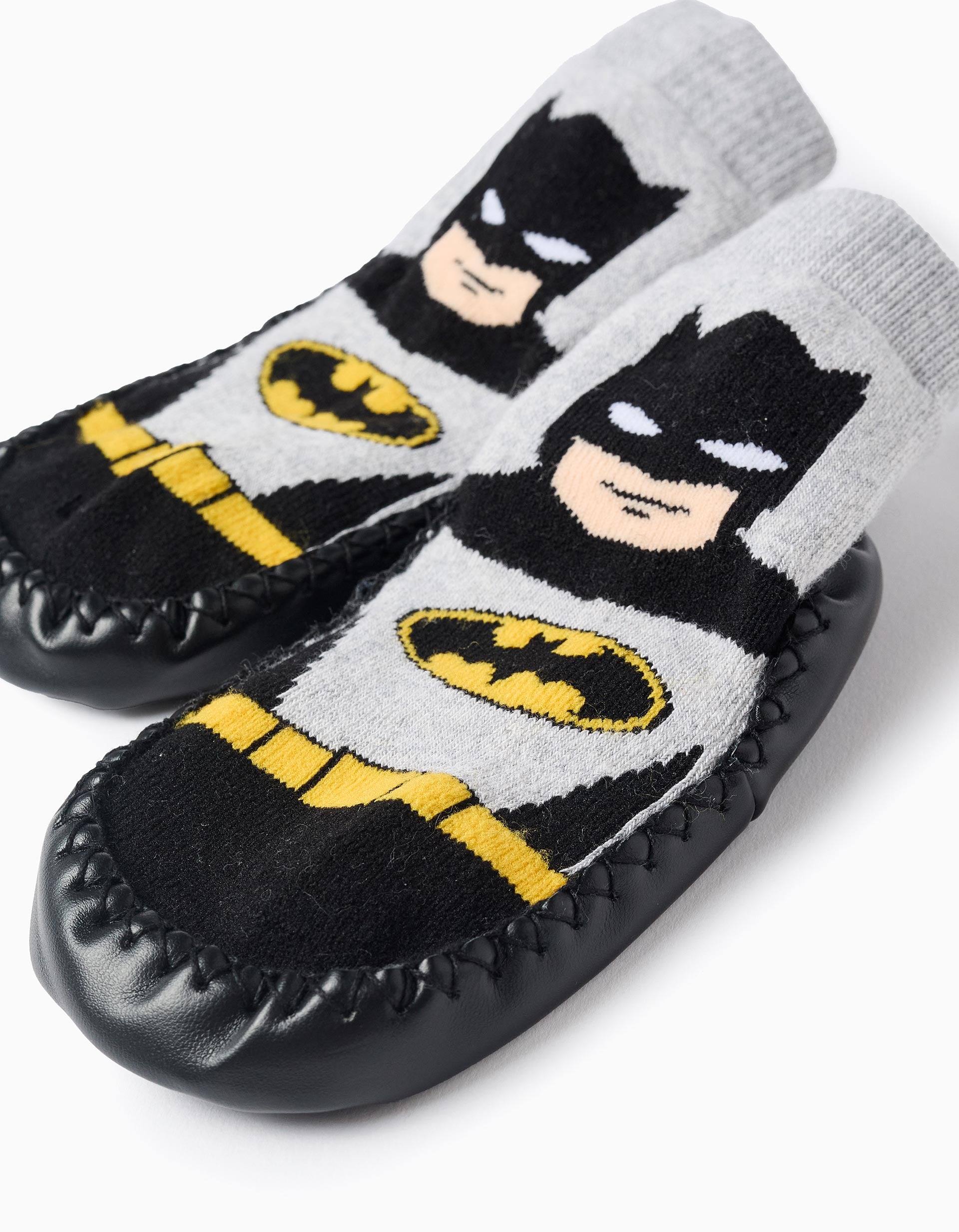 Calcetines-Zapatillas Batman para Niño, Gris/Negro