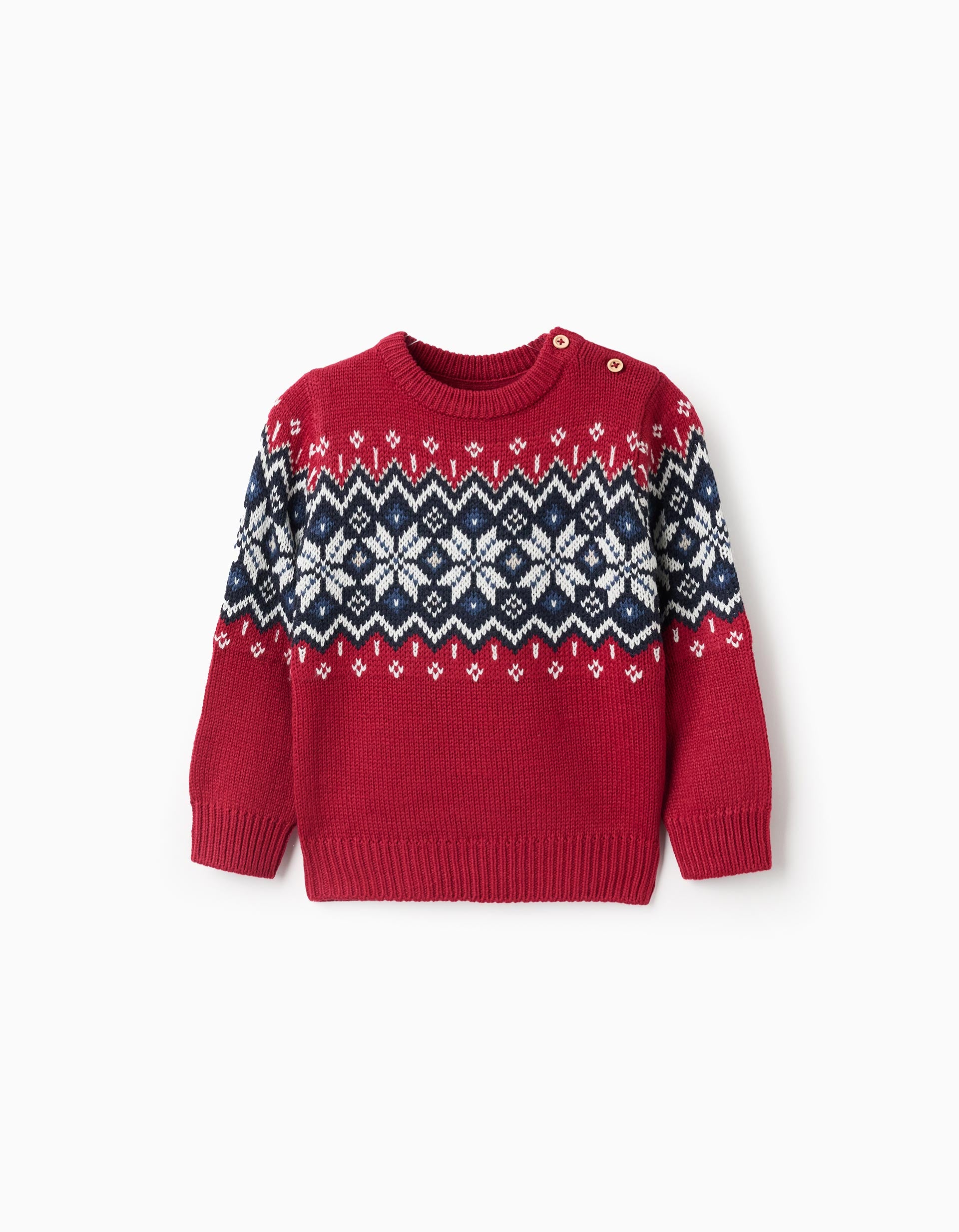 Christmas Jacquard Knitted Jumper for Baby Boys, Red