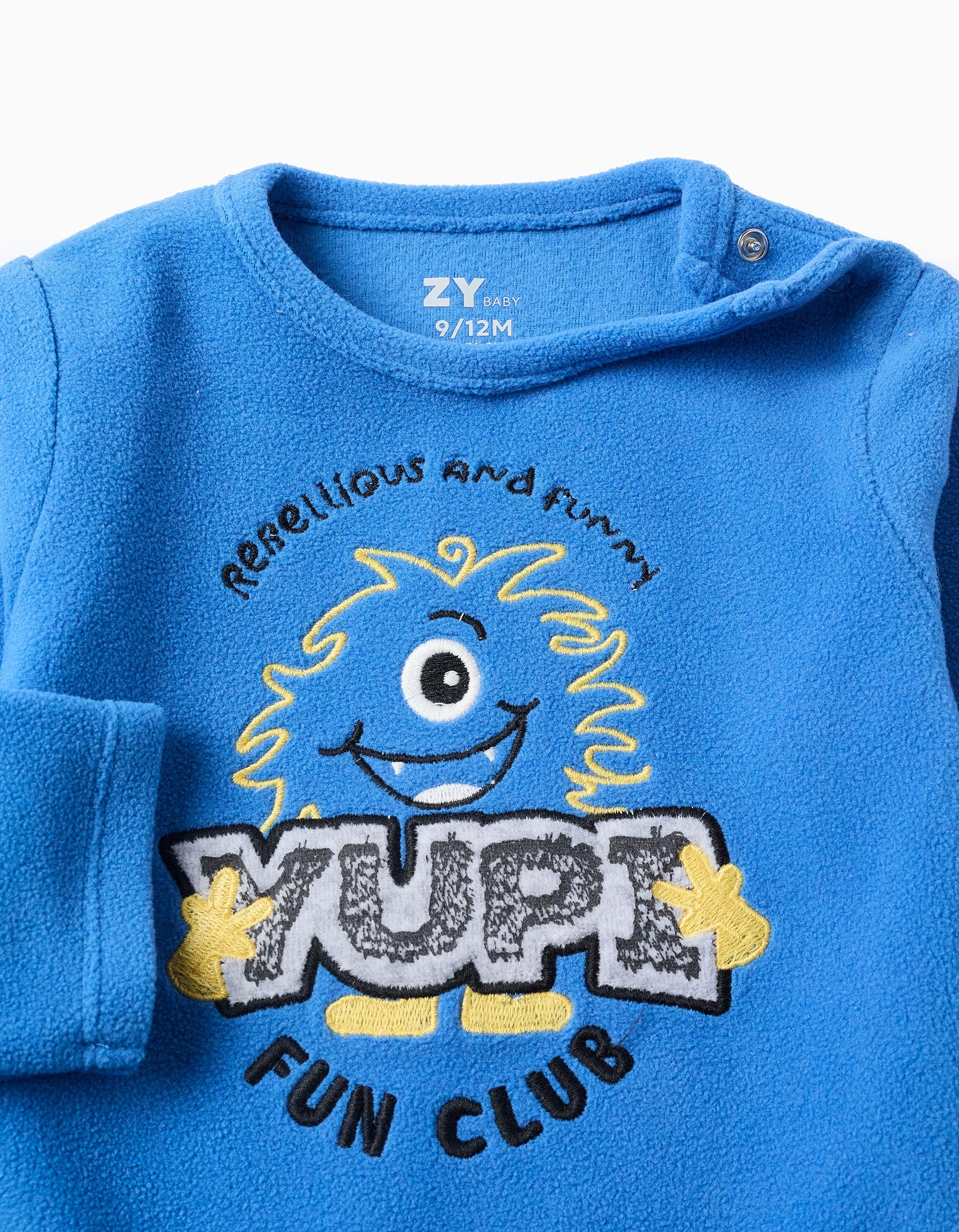 Polar Fleece Pyjamas for Baby Boys 'Yupi', Blue/Grey