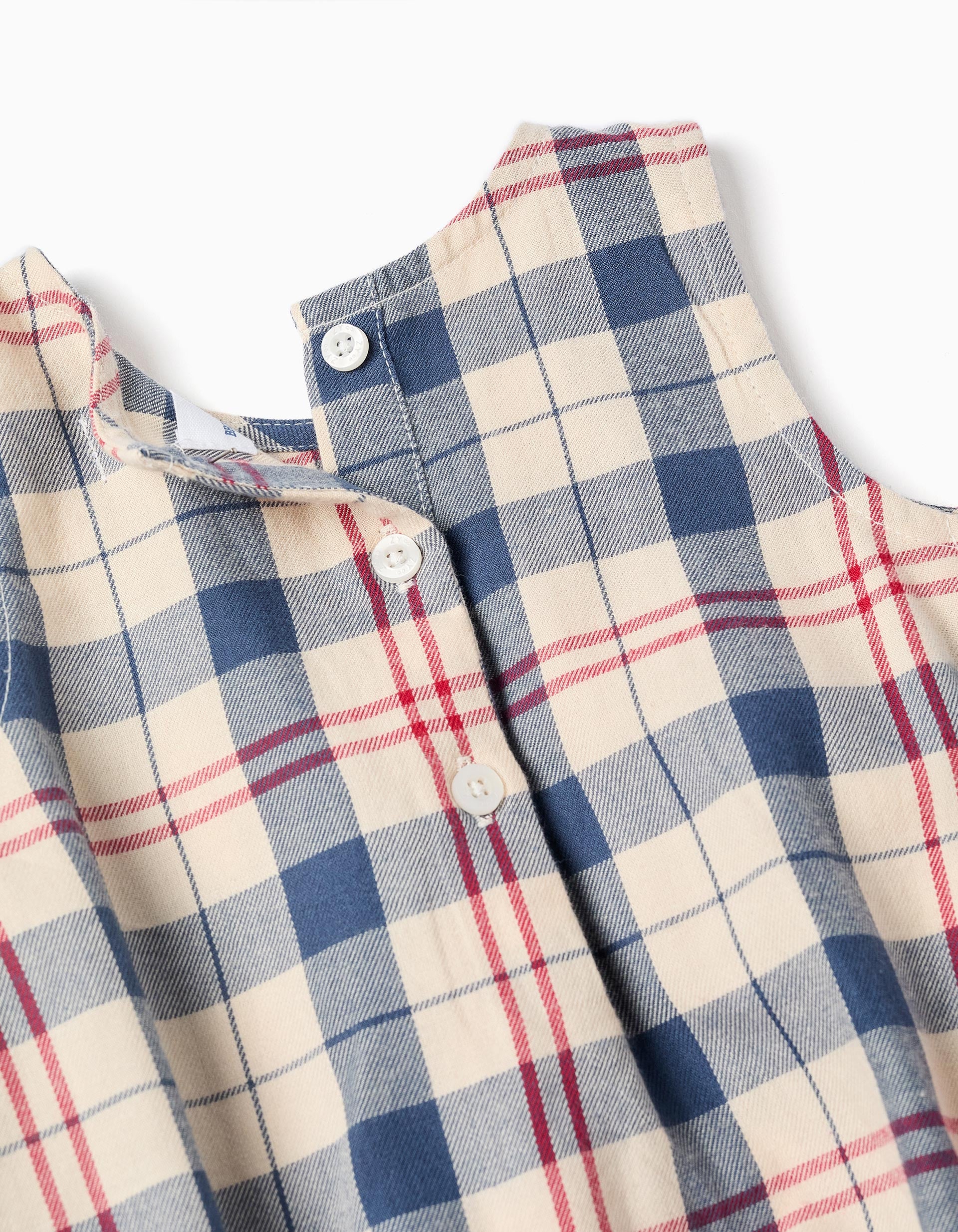 Bodysuit + checked jumpsuit B&S for newborn boys, beige/blue/red