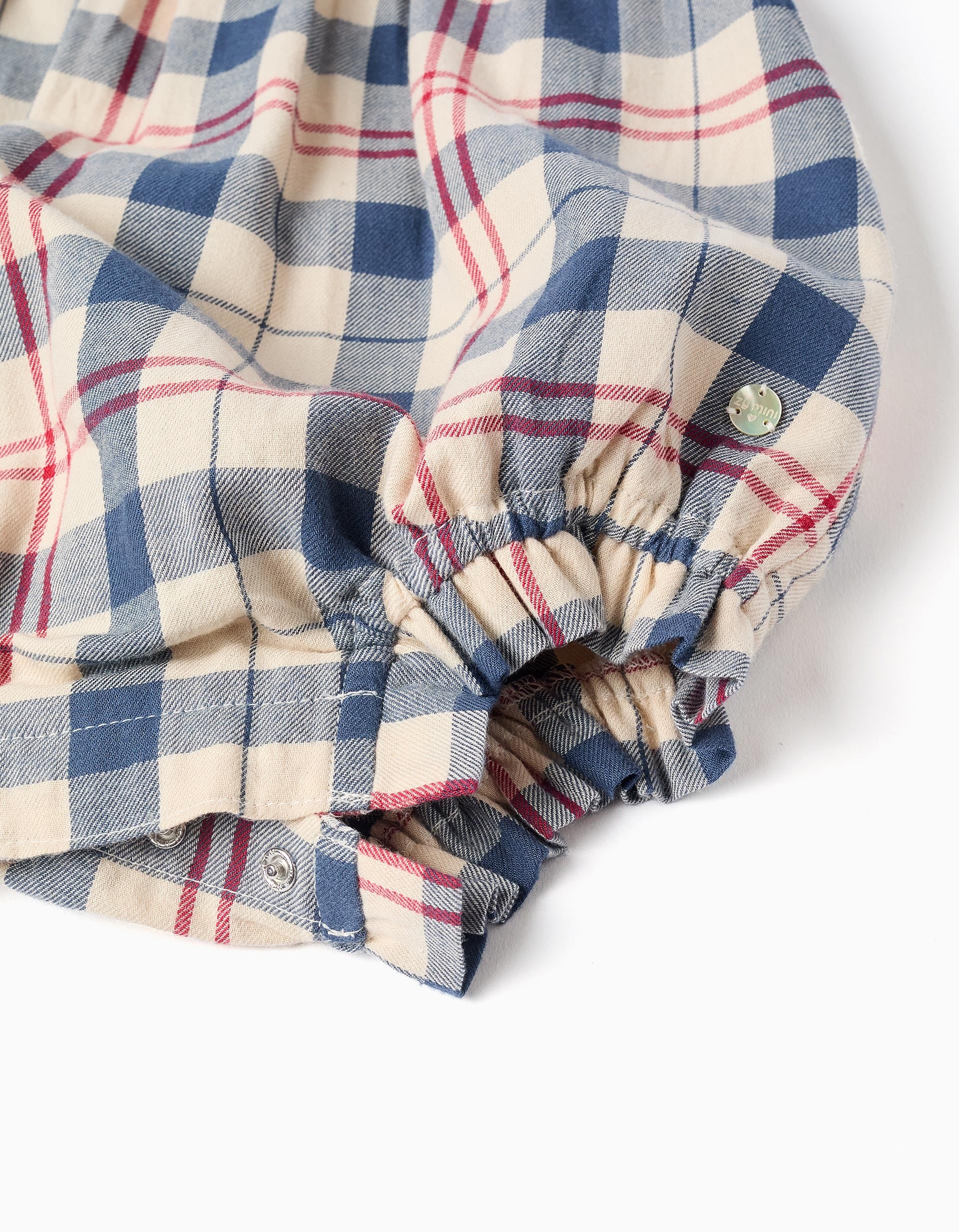 Bodysuit + checked jumpsuit B&S for newborn boys, beige/blue/red