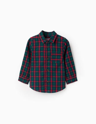 Camisa de algodão com xadrez You&Me para bebé menino, multicolor
