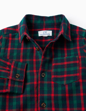 Camisa de algodão com xadrez You&Me para bebé menino, multicolor