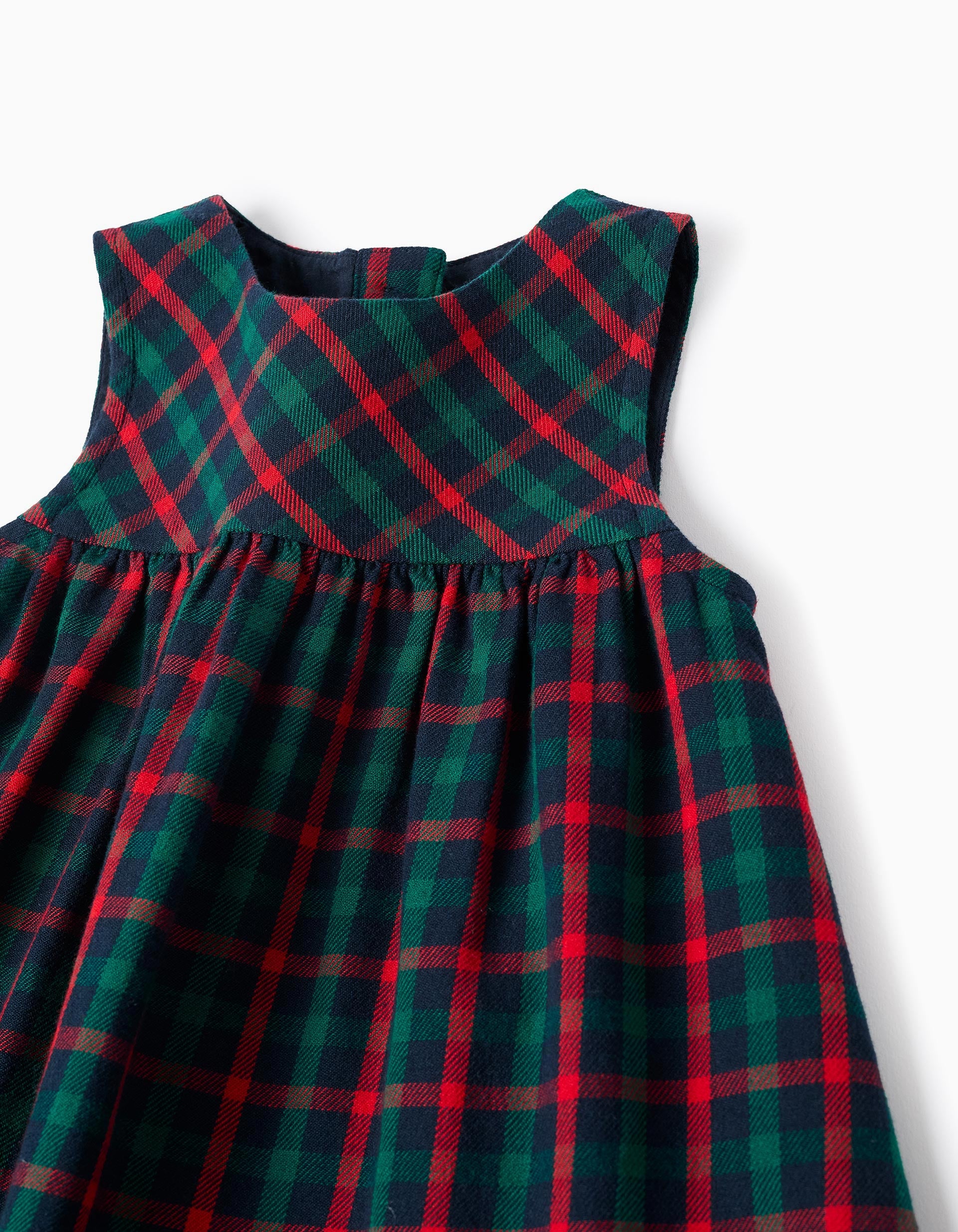 Checkered T-shirt + dress You&Me for baby girls, green/blue/red