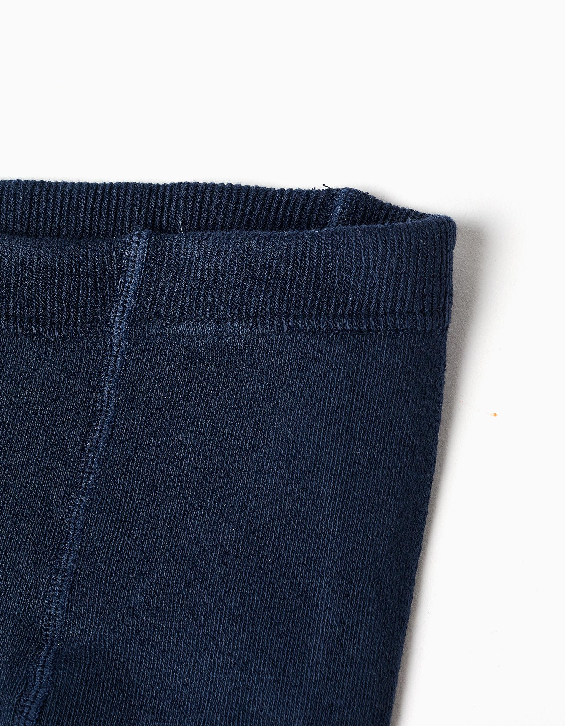 Leotardos de punto acanalado antibolitas para bebé, azul oscuro