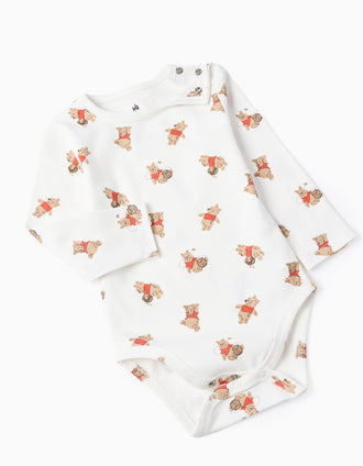 Ensemble 3 Pièces Winnie L'Ourson pour Nouveau-Né, Blanc/Beige