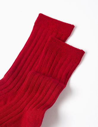 Ribbed high socks for baby boys, red