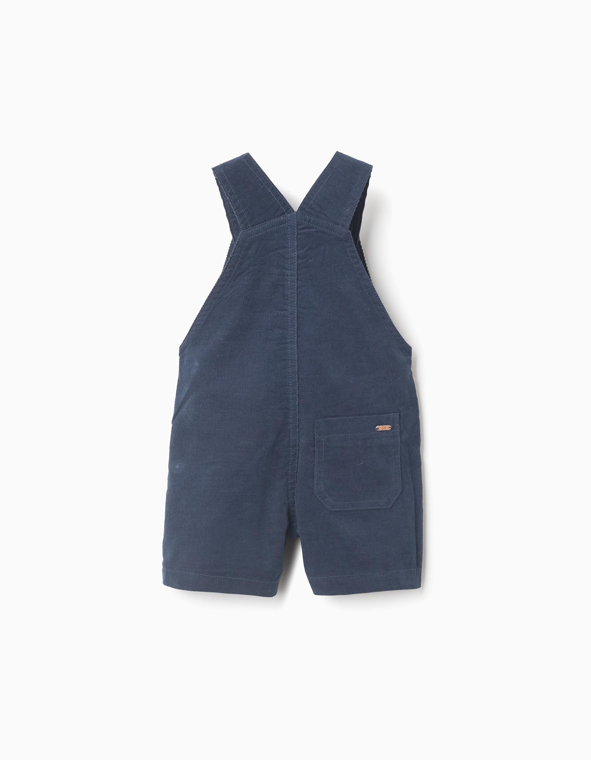 Peto de pana con bolsillo delantero 'B&S' para bebé niño, azul oscuro