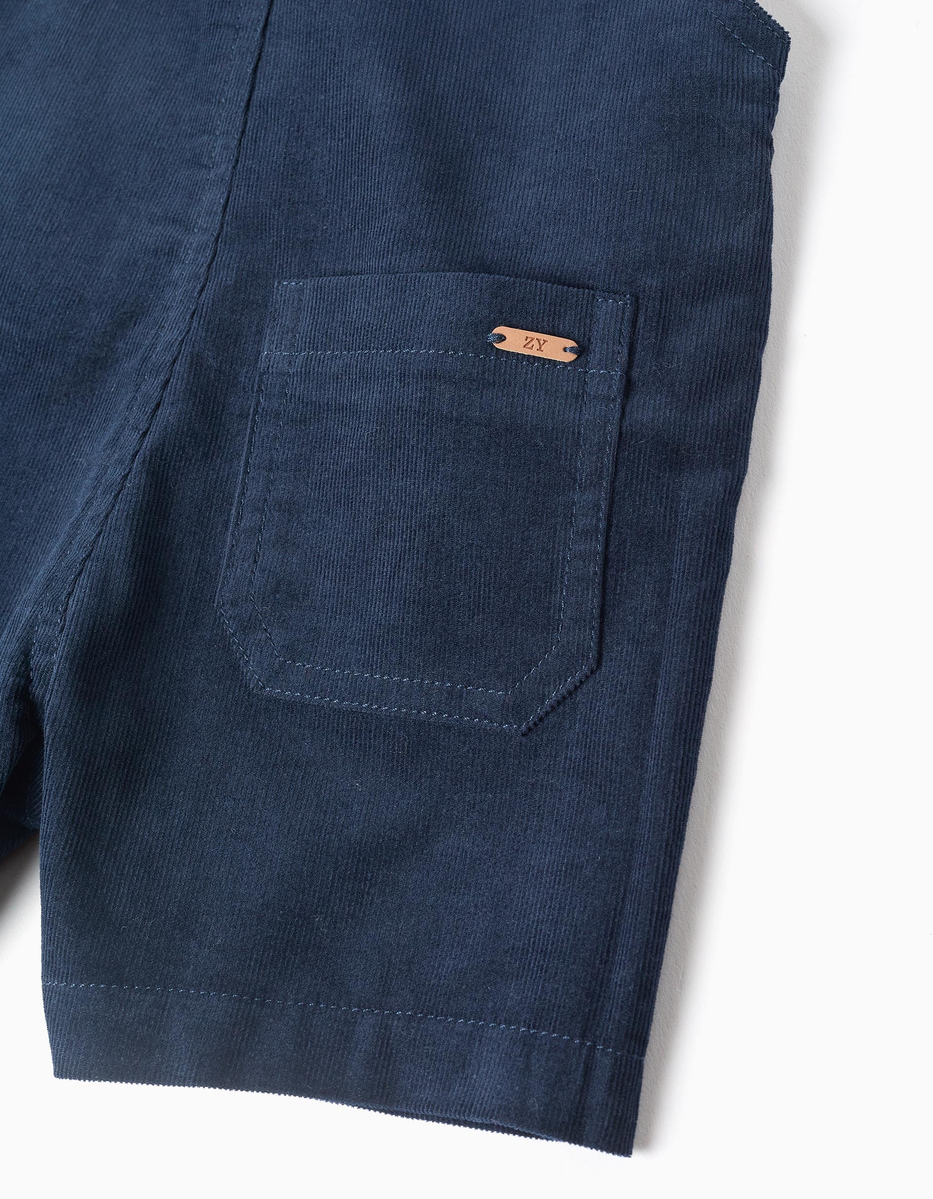 Peto de pana con bolsillo delantero 'B&S' para bebé niño, azul oscuro