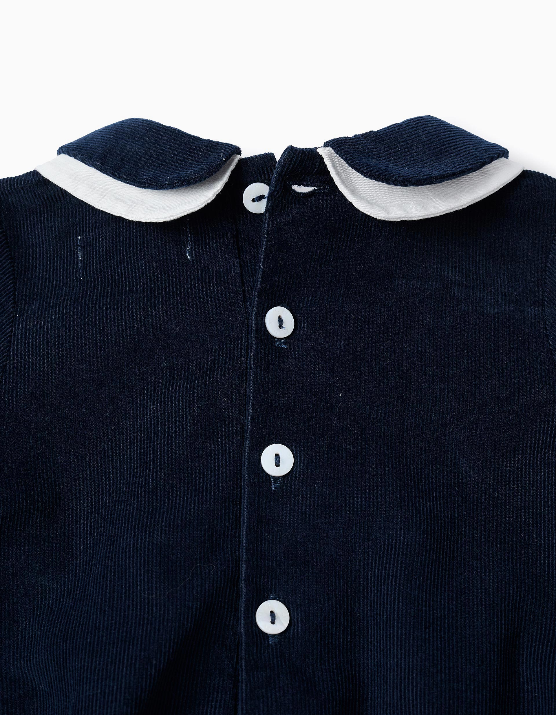 Macacão de Bombazine para Recém-Nascida, Azul-Escuro