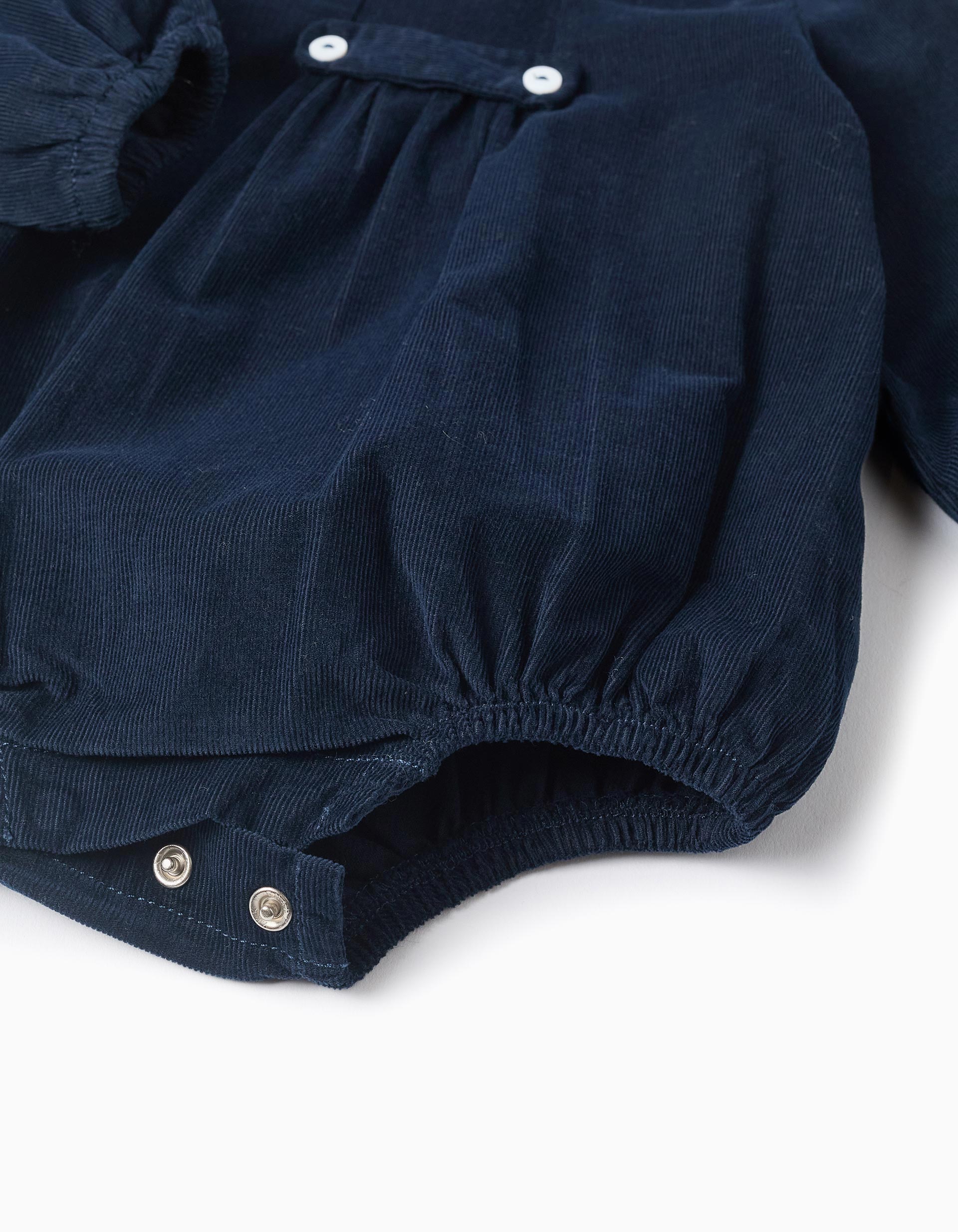 Macacão de Bombazine para Recém-Nascida, Azul-Escuro