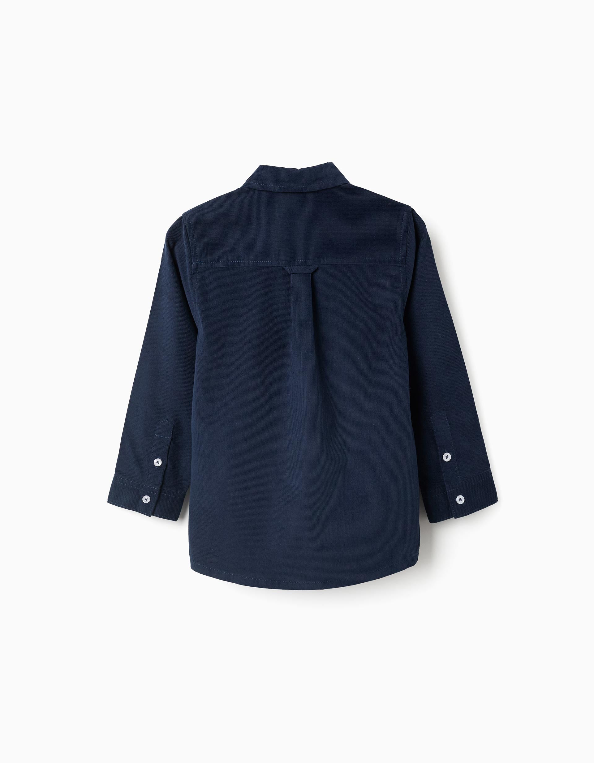 Long sleeve corduroy shirt B&S for boys, dark blue