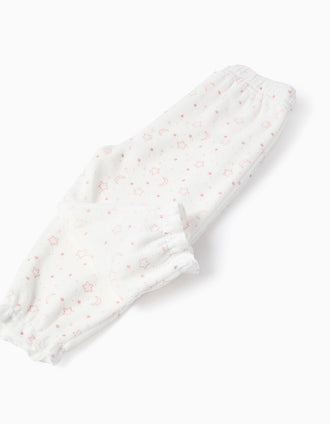 'Emotions' glow-in-the-dark velvet pyjama for baby girls, light green