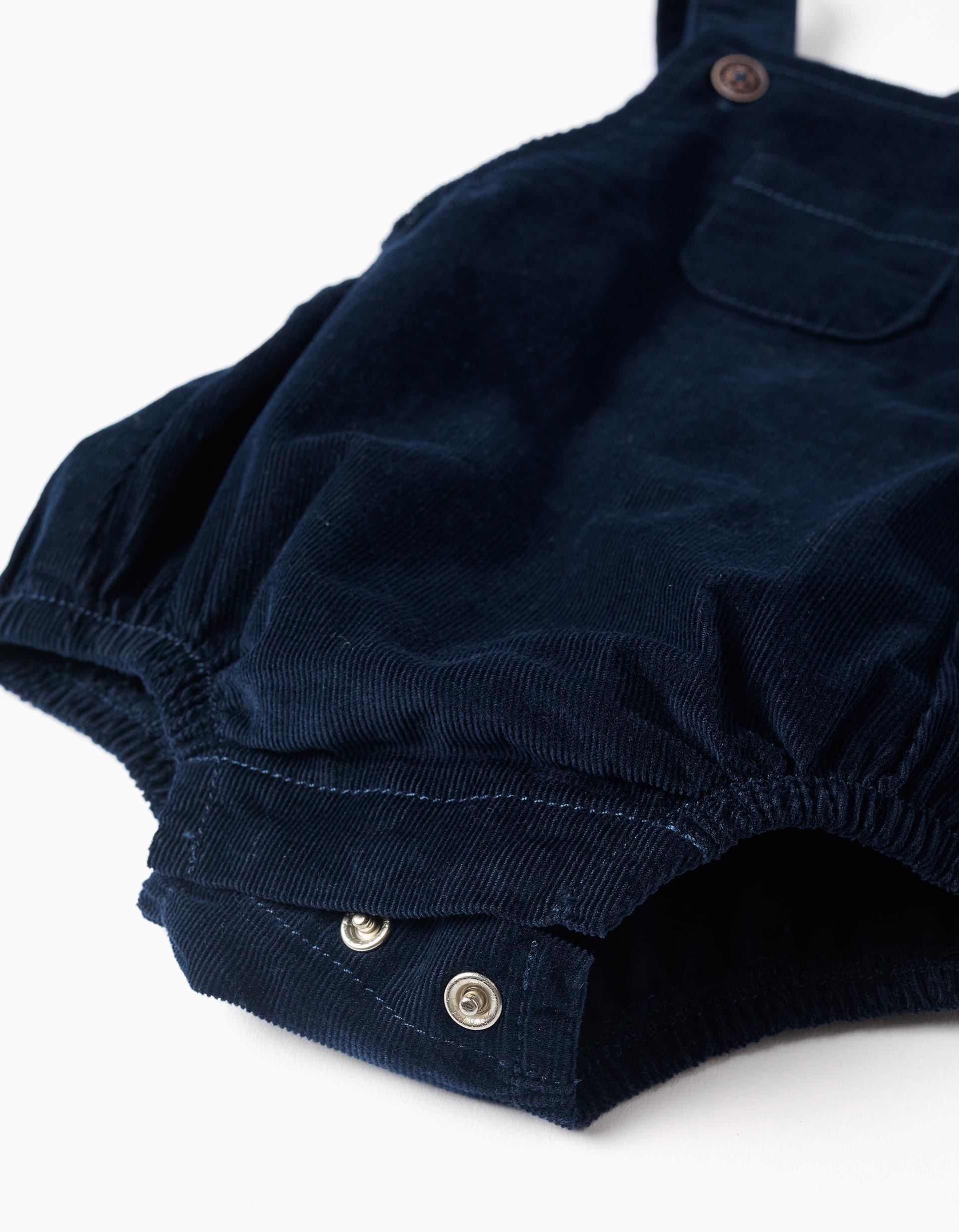 Set of body + corduroy jumpsuit for newborn boys, white/dark blue