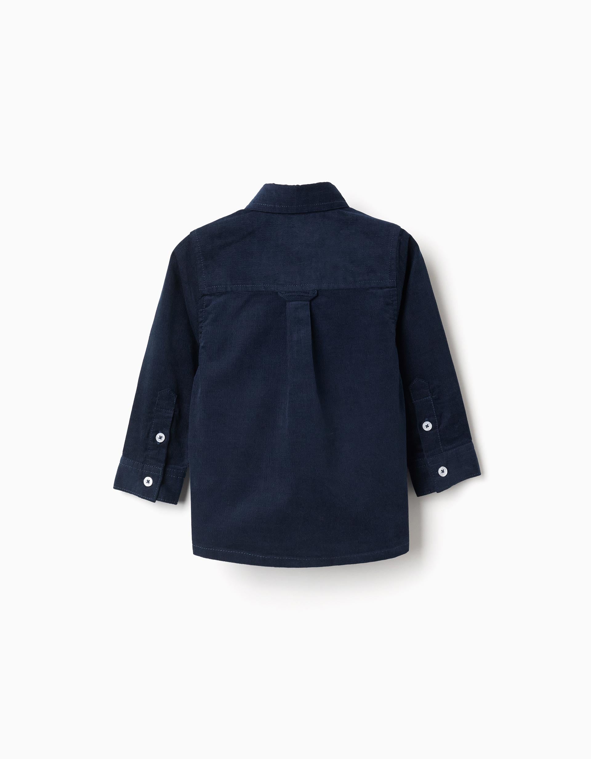 Long sleeve corduroy shirt B&S for baby boys, dark blue