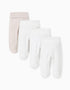 Pack of 4 footed cotton trousers for newborns and babies, multicolour