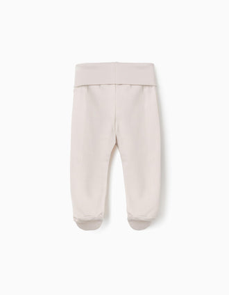 4 pantalones con pies de algodón para recién nacido y bebé, multicolor
