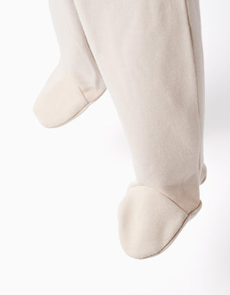4 pantalones con pies de algodón para recién nacido y bebé, multicolor