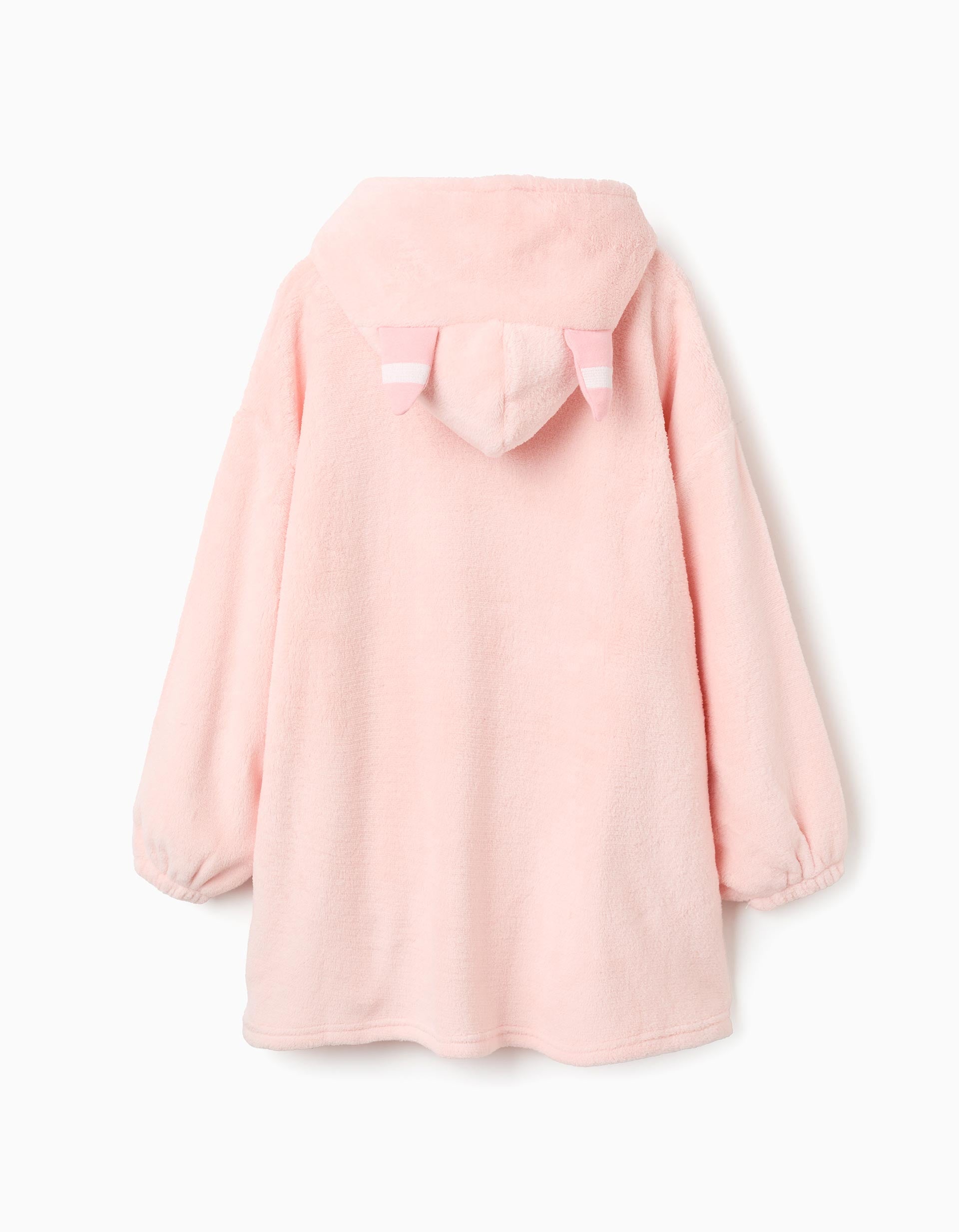 Convertible hoodie in coral fleece 'Monsters of Emotions' for girls, pink
