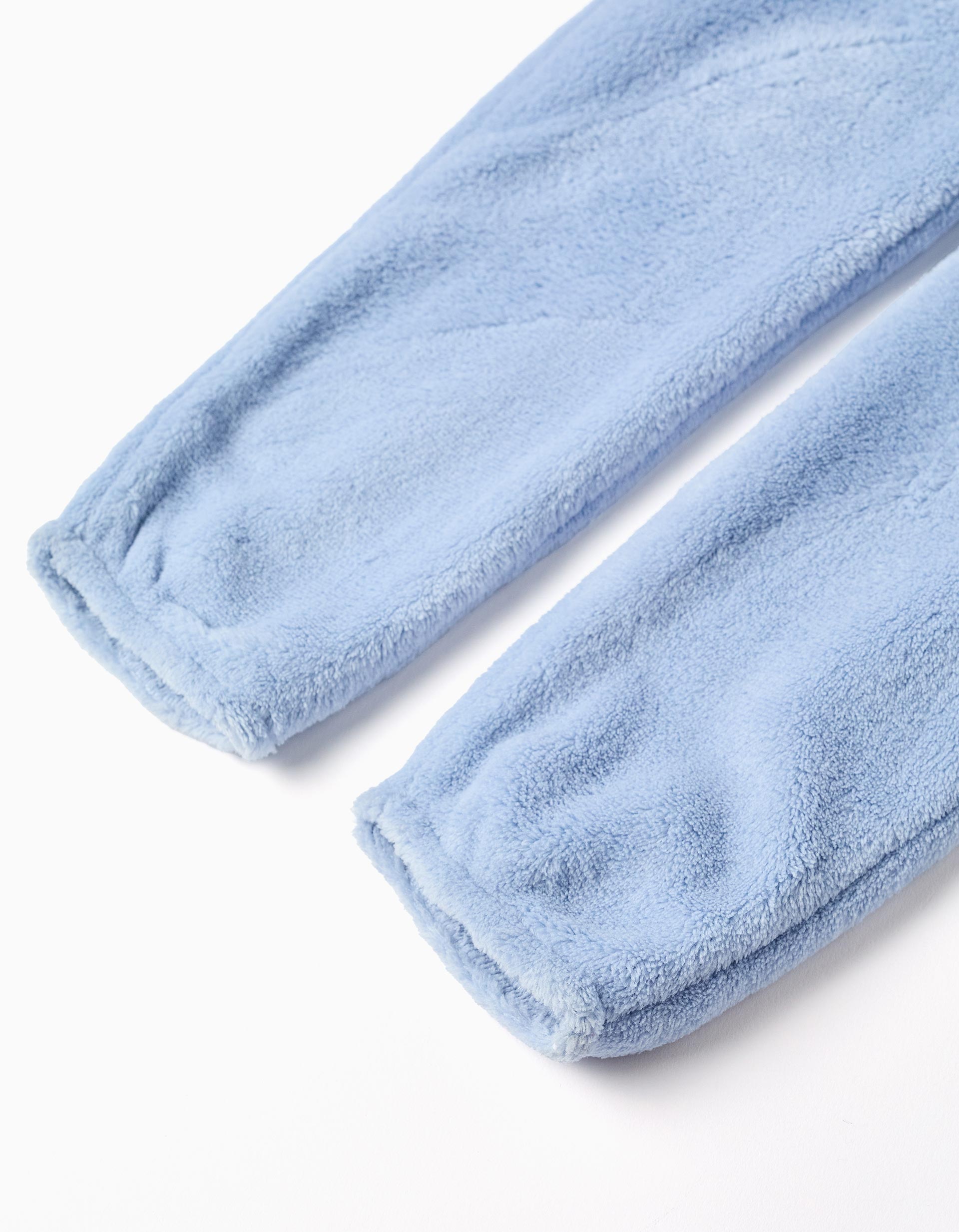 Coral fleece onesie with Stitch for babies and girls, light blue