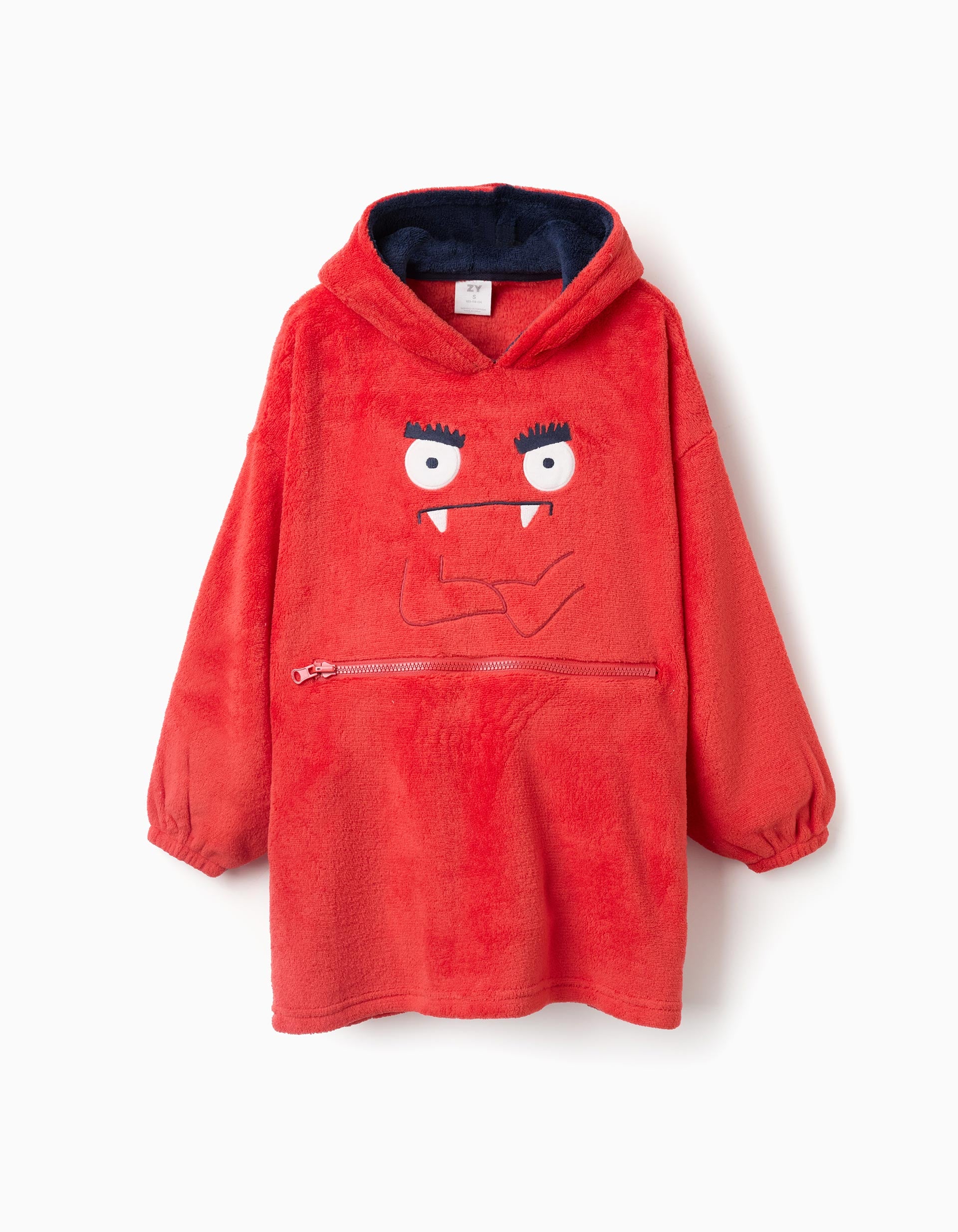 Convertible hoodie in coral fleece 'Monsters of Emotions' for boys, red