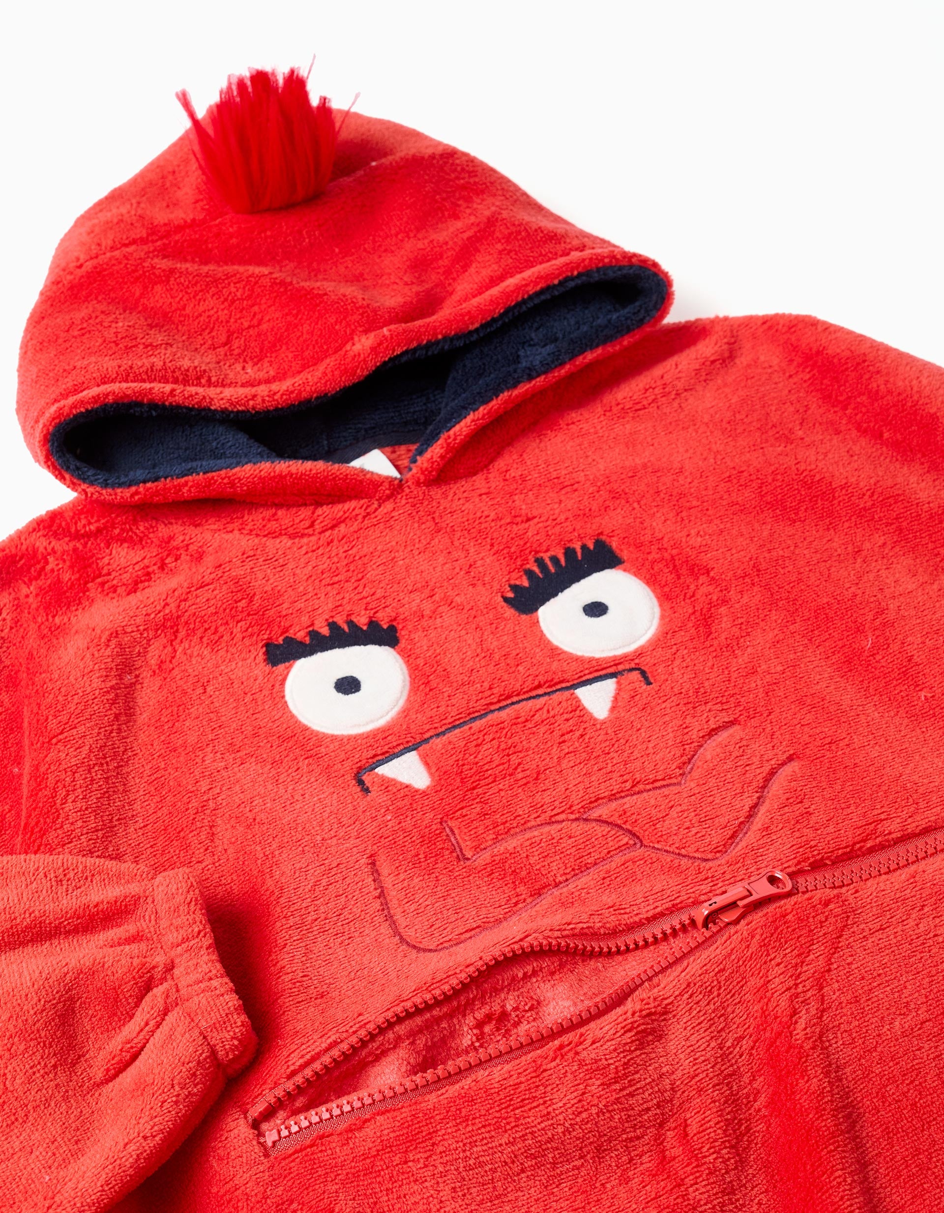 Convertible hoodie in coral fleece 'Monsters of Emotions' for boys, red