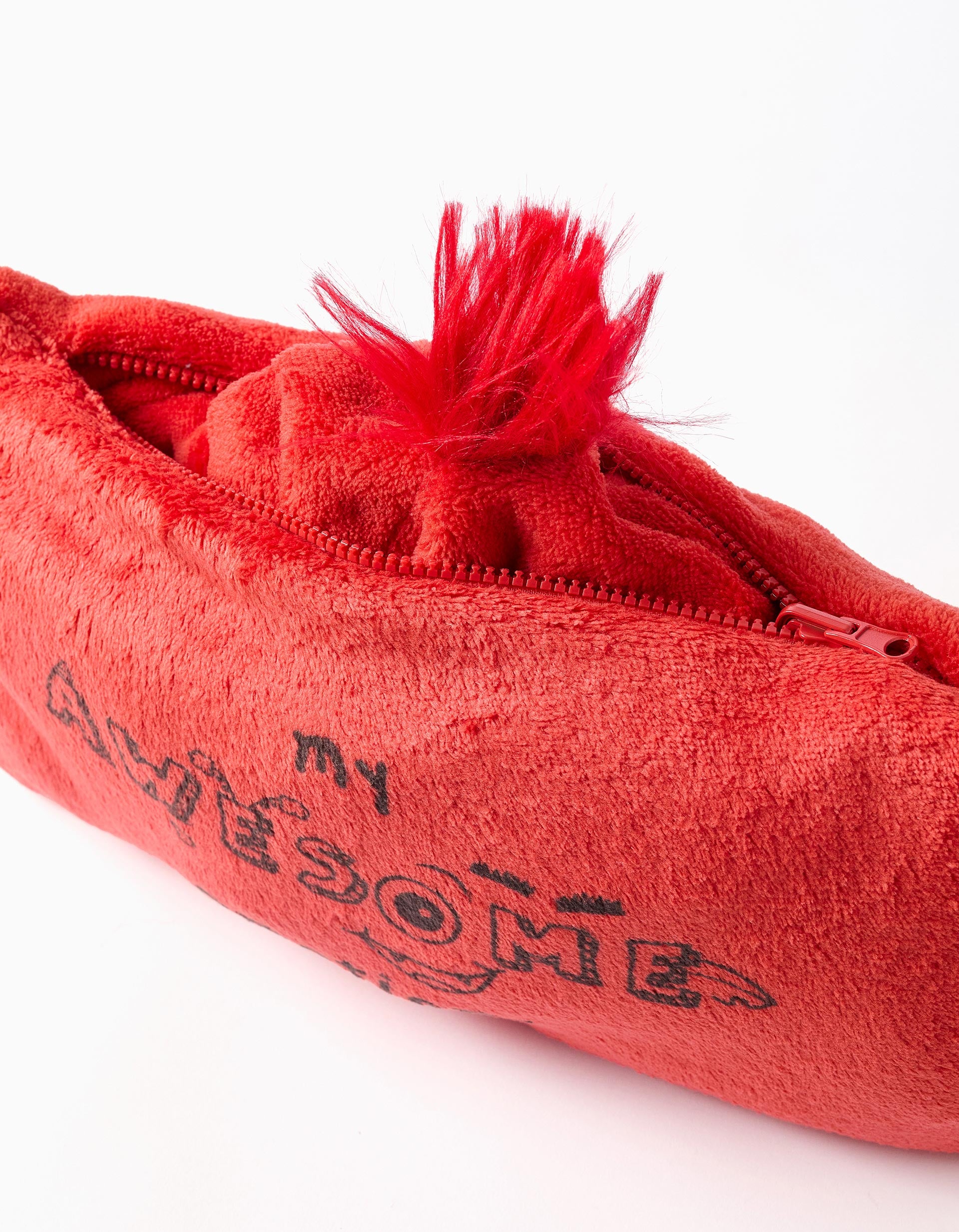 Convertible hoodie in coral fleece 'Monsters of Emotions' for boys, red