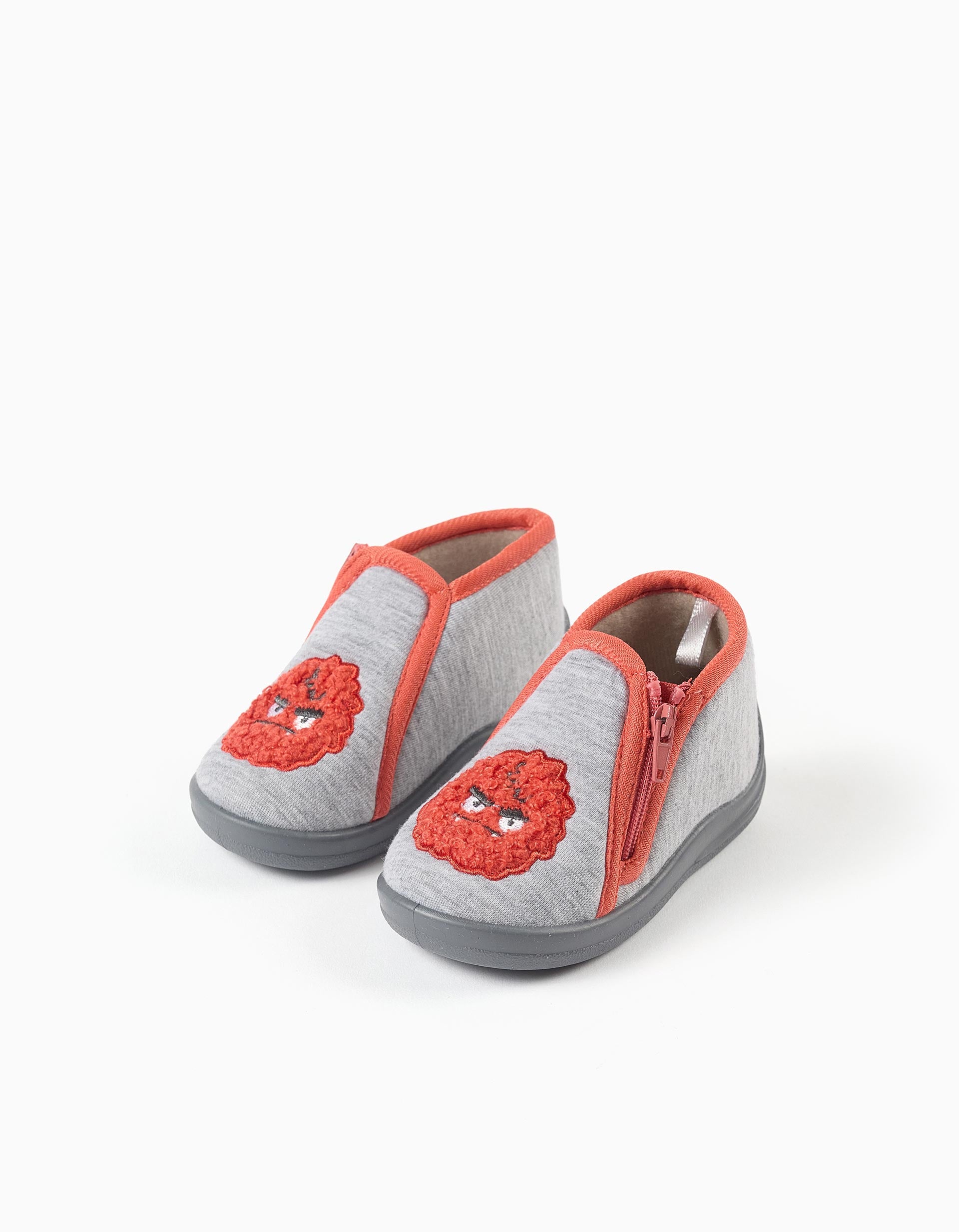 Pantoufles avec broderie Monstres d’Émotions pour bébé garçon, gris