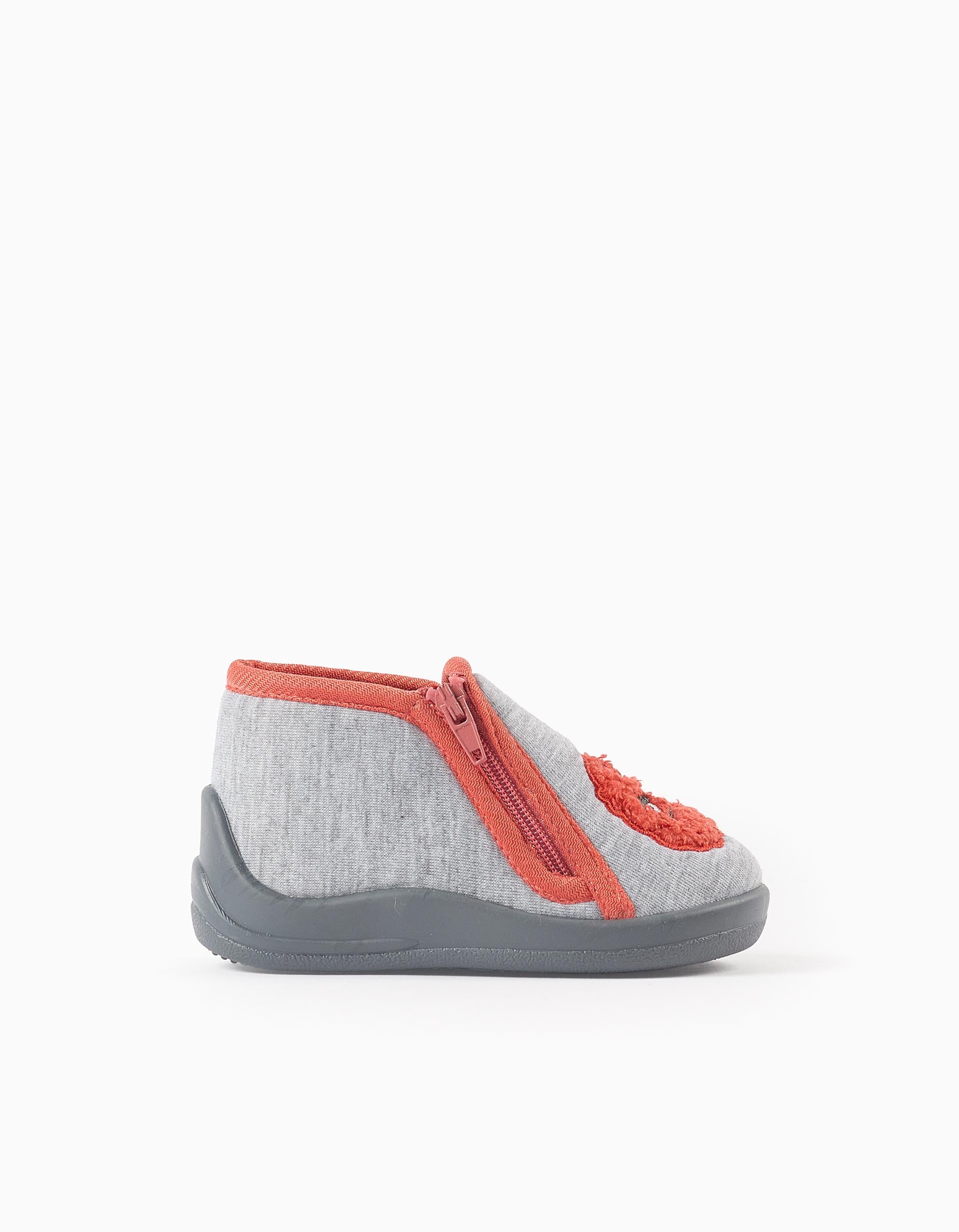 Pantoufles avec broderie Monstres d’Émotions pour bébé garçon, gris